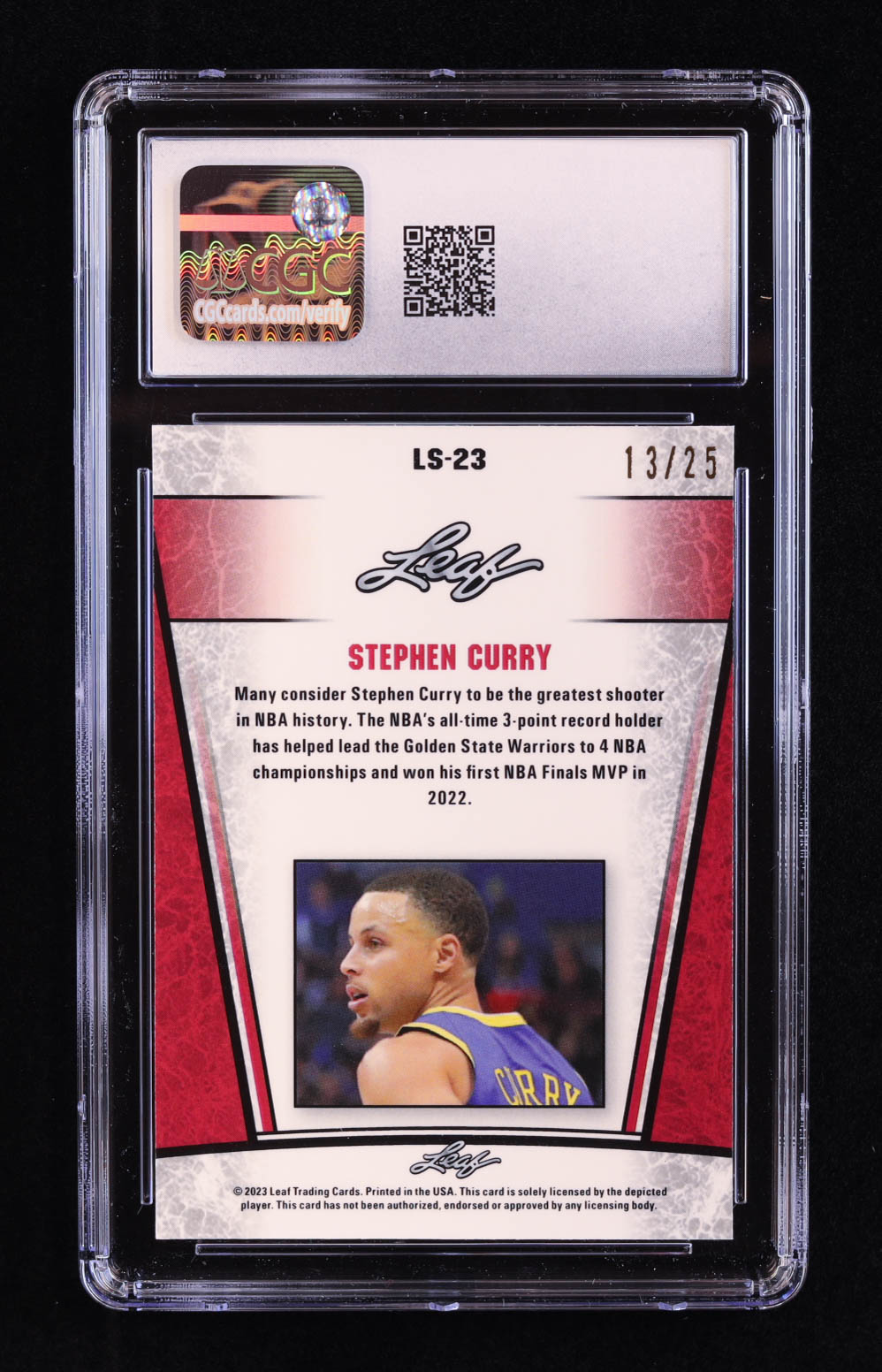 Stephen Curry 2023 Leaf Metal Special Release Legend Silver Mojo Silver #LS23 #13/25 (CGC 10) at PristineAuction.com Stephen Curry 2023 Leaf Metal Special Release Legend Silver Mojo Silver #LS23 #13/25 (CGC 10) at PristineAuction.com
