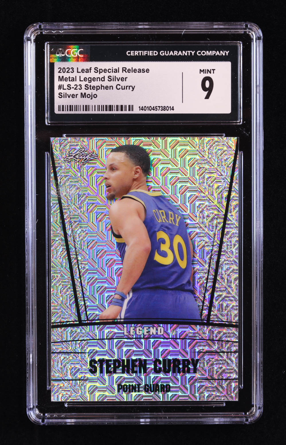 Stephen Curry 2023 Leaf Metal Special Release Legend Silver Mojo Silver #LS23 #14/25 (CGC 9) at PristineAuction.com Stephen Curry 2023 Leaf Metal Special Release Legend Silver Mojo Silver #LS23 #14/25 (CGC 9) at PristineAuction.com