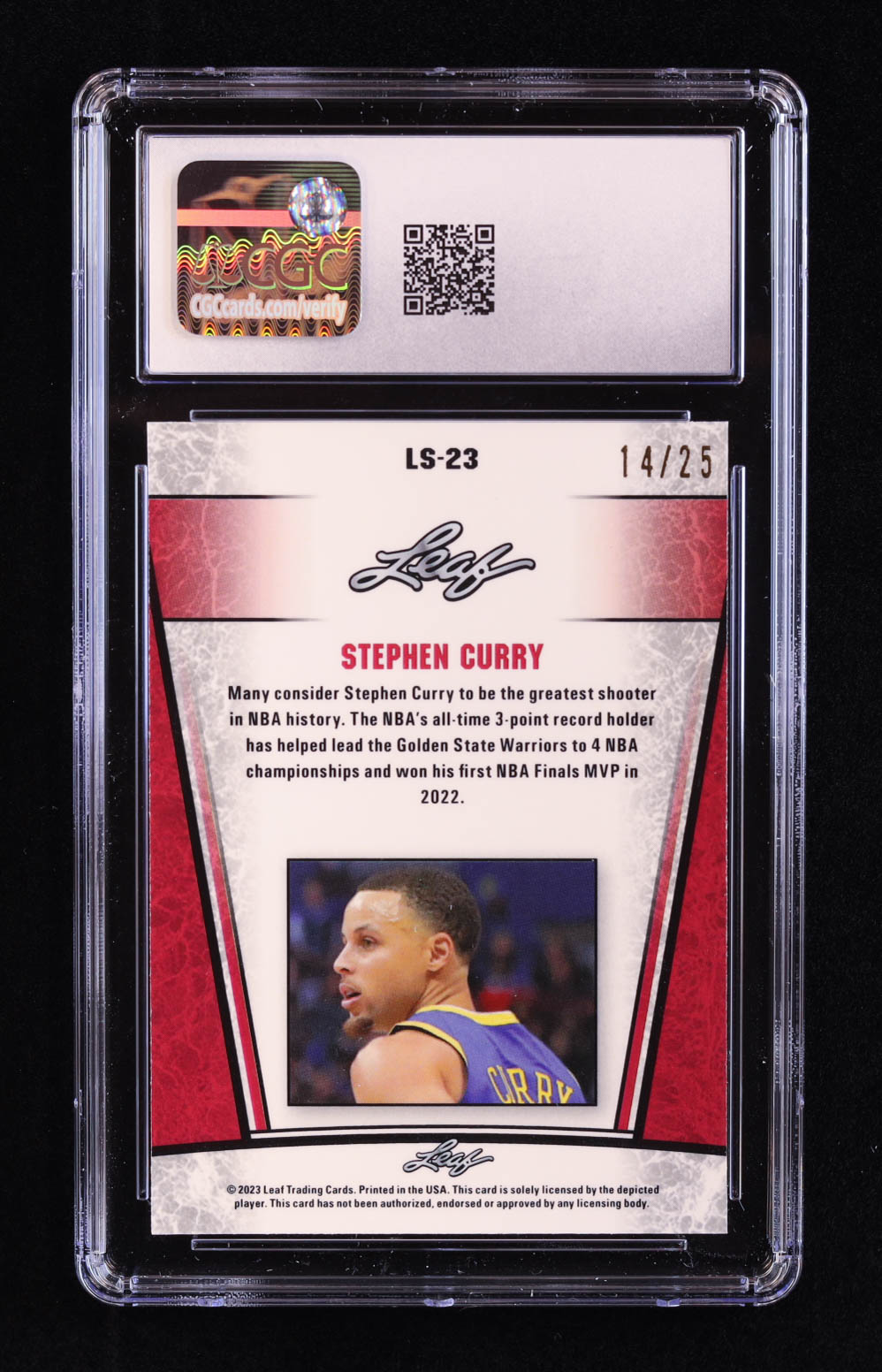 Stephen Curry 2023 Leaf Metal Special Release Legend Silver Mojo Silver #LS23 #14/25 (CGC 9) at PristineAuction.com Stephen Curry 2023 Leaf Metal Special Release Legend Silver Mojo Silver #LS23 #14/25 (CGC 9) at PristineAuction.com