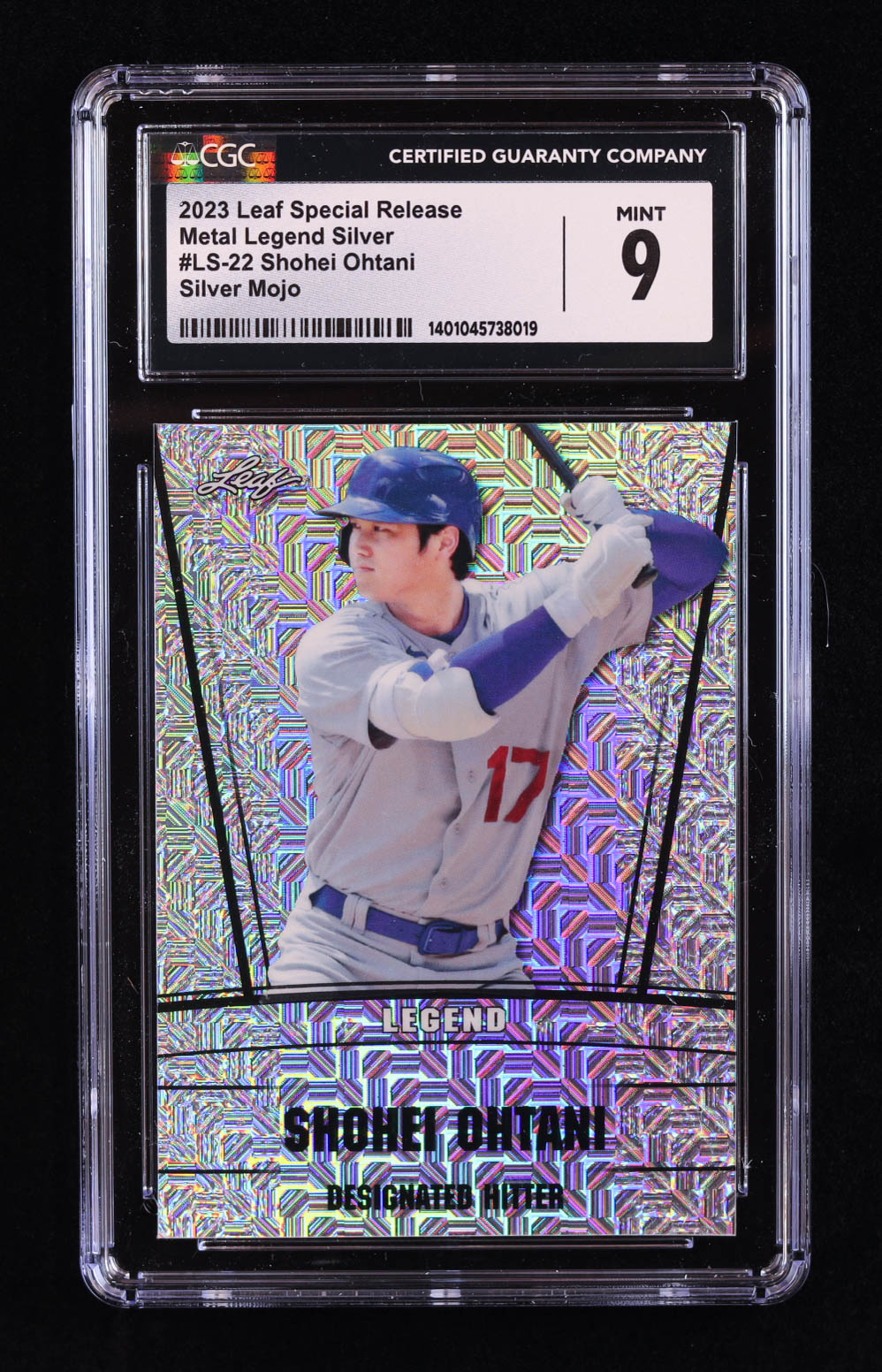Shohei Ohtani 2023 Leaf Metal Special Release Legend Silver Mojo Silver #LS22 #19/25 (CGC 9) at PristineAuction.com Shohei Ohtani 2023 Leaf Metal Special Release Legend Silver Mojo Silver #LS22 #19/25 (CGC 9) at PristineAuction.com