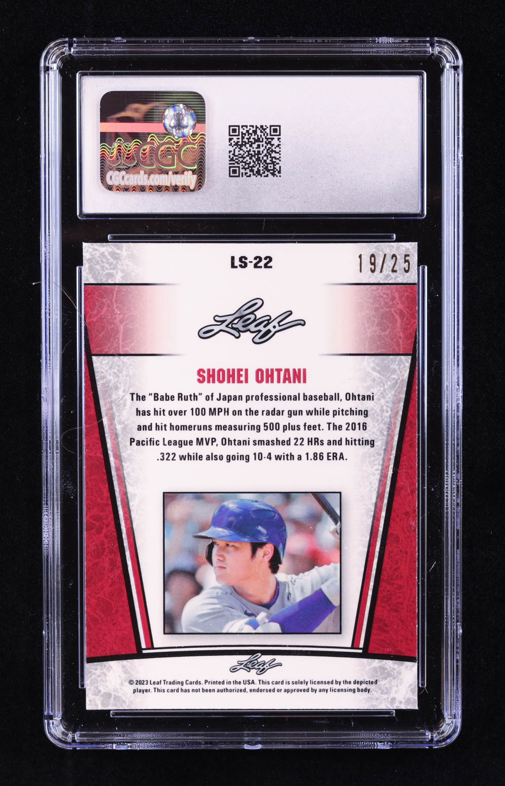 Shohei Ohtani 2023 Leaf Metal Special Release Legend Silver Mojo Silver #LS22 #19/25 (CGC 9) at PristineAuction.com Shohei Ohtani 2023 Leaf Metal Special Release Legend Silver Mojo Silver #LS22 #19/25 (CGC 9) at PristineAuction.com
