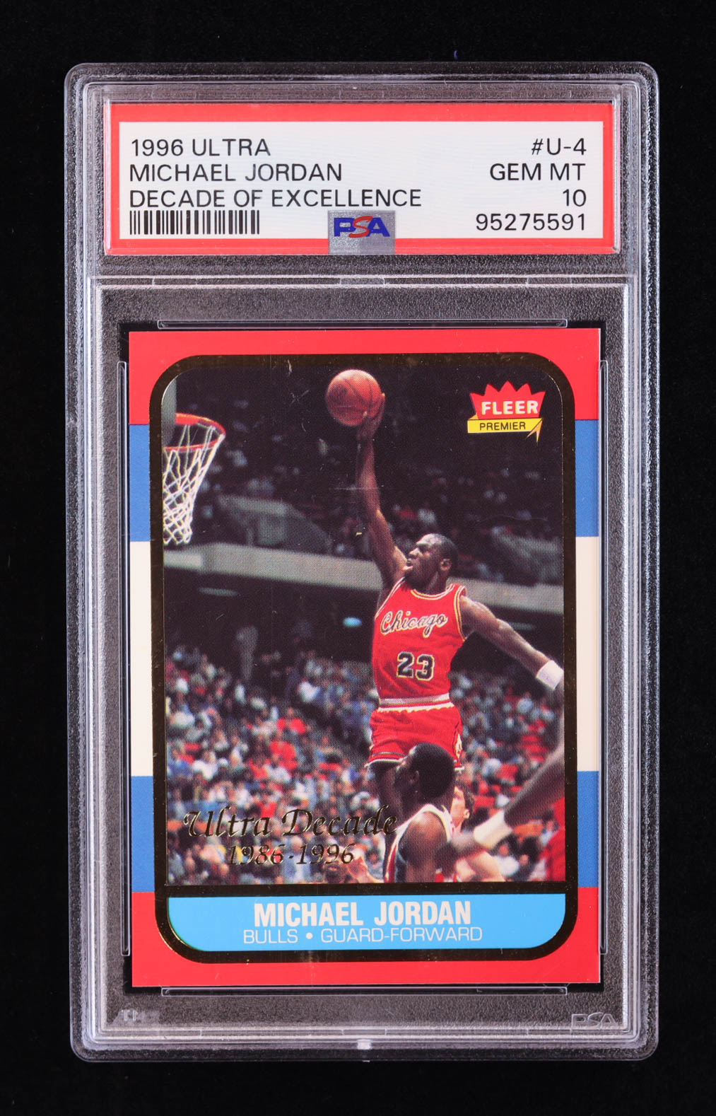 Michael Jordan 1996-97 Ultra Decade of Excellence #U4 (PSA 10) at PristineAuction.com Michael Jordan 1996-97 Ultra Decade of Excellence #U4 (PSA 10) at PristineAuction.com