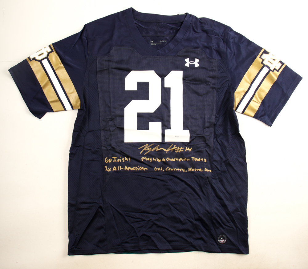 Kyle Hamilton Signed Notre Dame Fighting Irish Jersey With Multiple Inscriptions (JSA) at PristineAuction.com Kyle Hamilton Signed Notre Dame Fighting Irish Jersey With Multiple Inscriptions (JSA) at PristineAuction.com