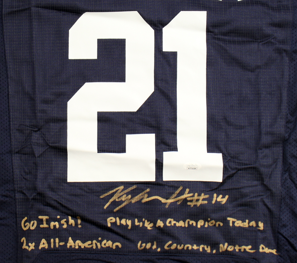 Kyle Hamilton Signed Notre Dame Fighting Irish Jersey With Multiple Inscriptions (JSA) at PristineAuction.com Kyle Hamilton Signed Notre Dame Fighting Irish Jersey With Multiple Inscriptions (JSA) at PristineAuction.com