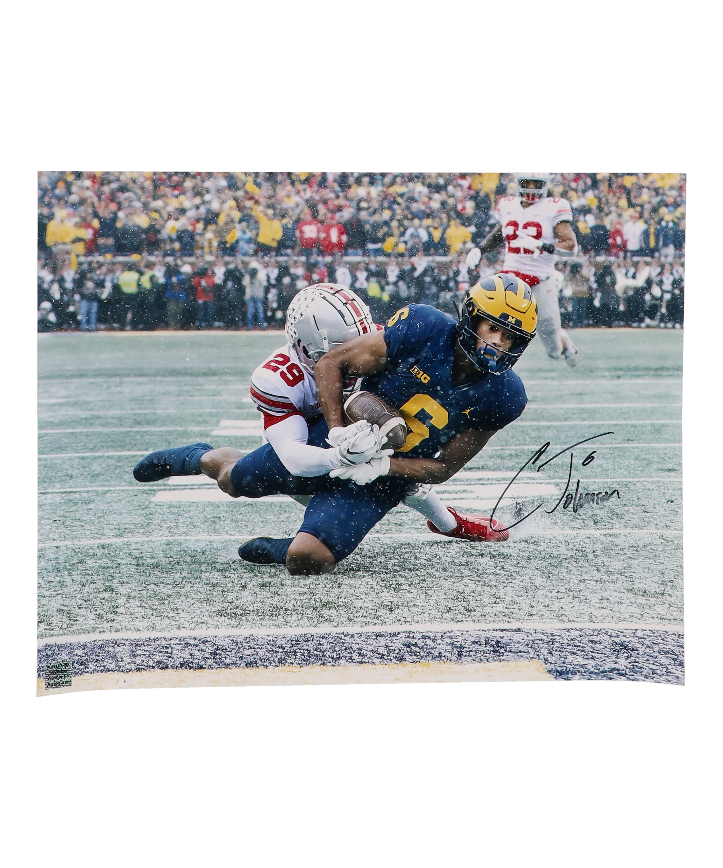 Cornelius Johnson Signed Michigan Wolverines 16x20 Photo (Playball Ink) at PristineAuction.com Cornelius Johnson Signed Michigan Wolverines 16x20 Photo (Playball Ink) at PristineAuction.com