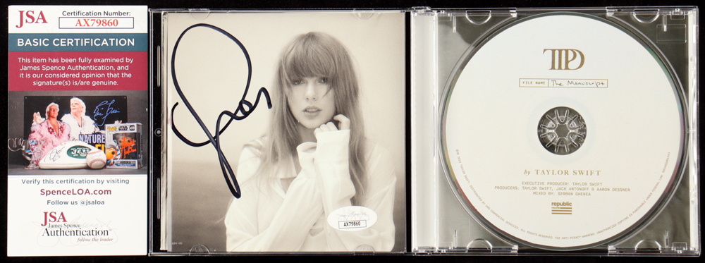 Taylor Swift Signed "The Tortured Poets Department" CD Insert With Case & Disc (JSA) at PristineAuction.com Taylor Swift Signed "The Tortured Poets Department" CD Insert With Case & Disc (JSA) at PristineAuction.com