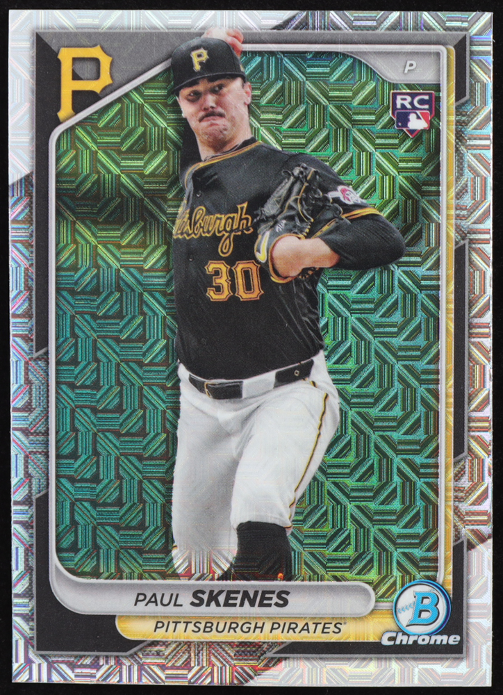 Paul Skenes 2024 Bowman Chrome Mega Box #31 RC at PristineAuction.com Paul Skenes 2024 Bowman Chrome Mega Box #31 RC at PristineAuction.com