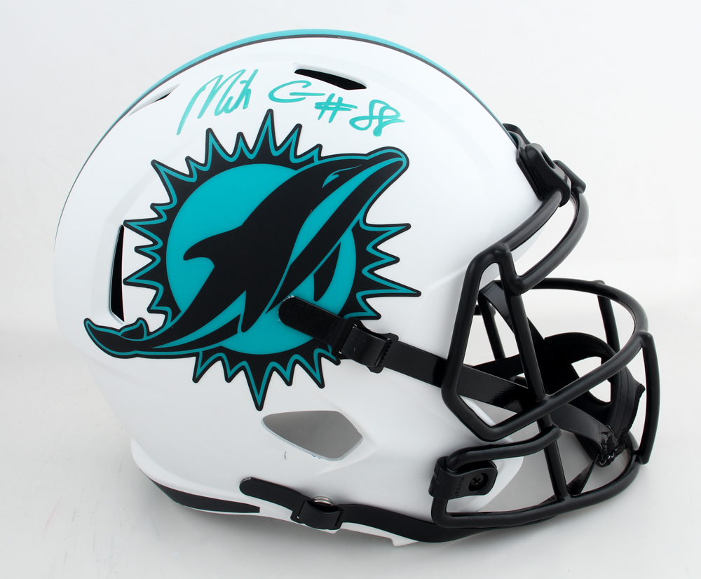 Mike Gesicki Signed Dolphins Full-Size Lunar Eclipse Alternate Speed Helmet (Beckett) at PristineAuction.com Mike Gesicki Signed Dolphins Full-Size Lunar Eclipse Alternate Speed Helmet (Beckett) at PristineAuction.com