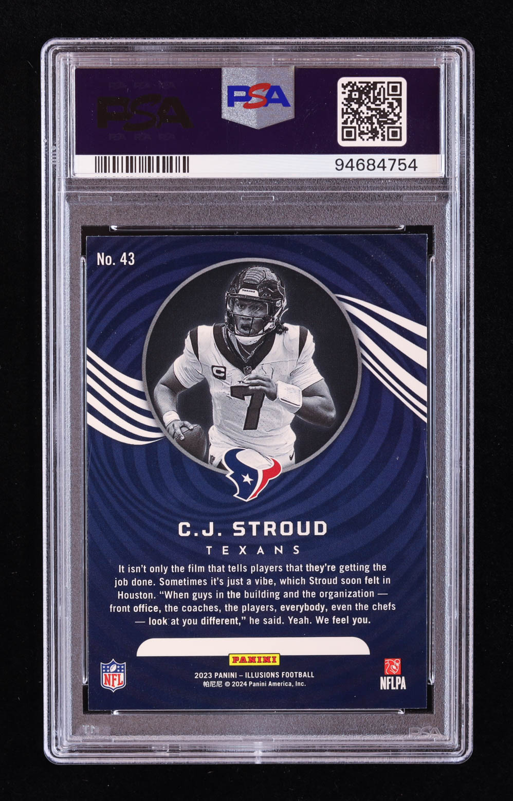 CJ Stroud 2023 Panini Illusions Retail #43 RC (PSA 10) at PristineAuction.com CJ Stroud 2023 Panini Illusions Retail #43 RC (PSA 10) at PristineAuction.com