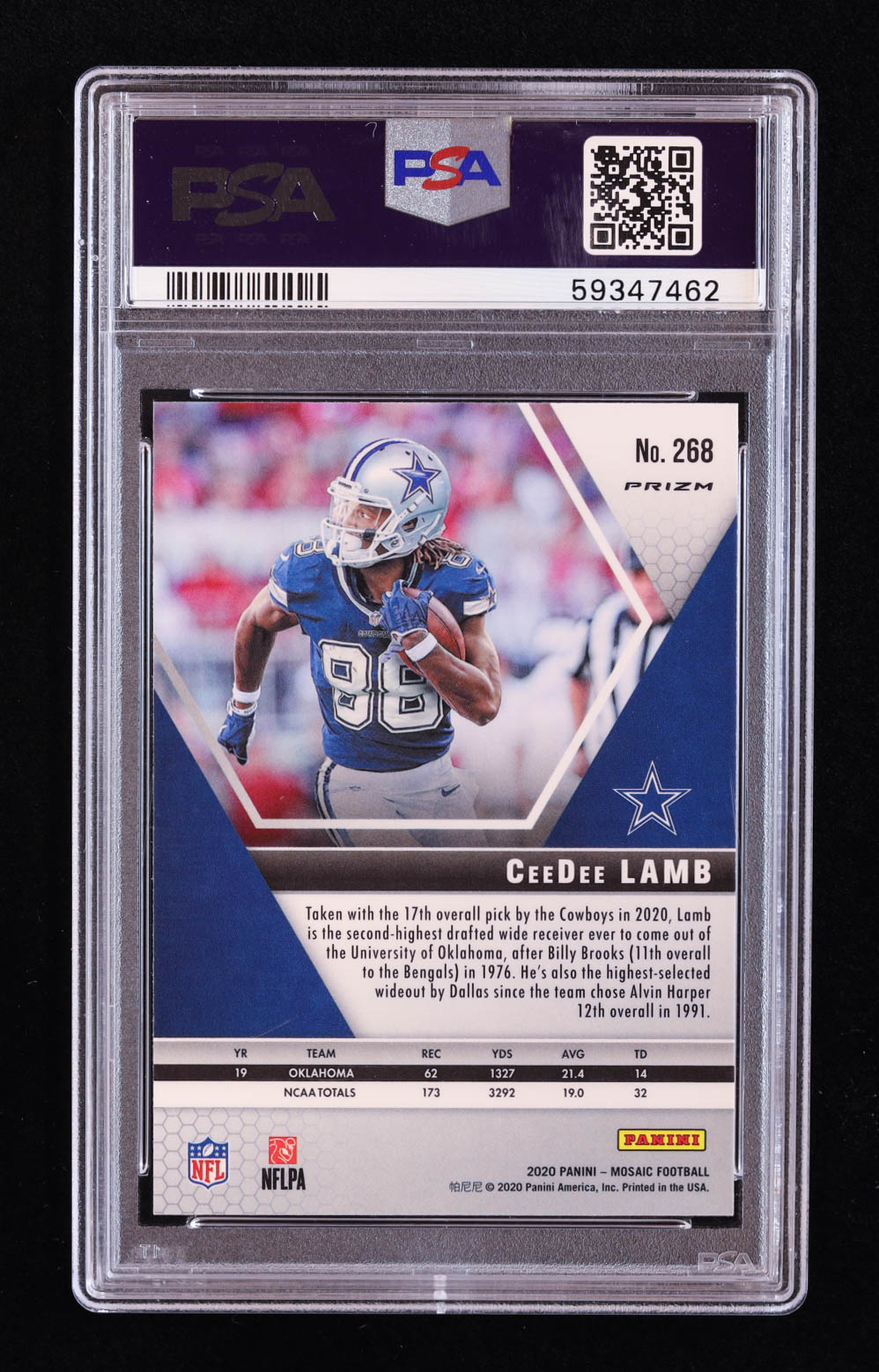 CeeDee Lamb 2020 Panini Mosaic Mosaic Reactive Gold #268 DEB RC (PSA 10) at PristineAuction.com CeeDee Lamb 2020 Panini Mosaic Mosaic Reactive Gold #268 DEB RC (PSA 10) at PristineAuction.com