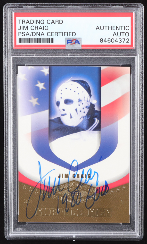 Jim Craig Signed 2004-05 UD Legendary Signatures Miracle Men #USA2 Inscribed "1980 Gold" (PSA) at PristineAuction.com Jim Craig Signed 2004-05 UD Legendary Signatures Miracle Men #USA2 Inscribed "1980 Gold" (PSA) at PristineAuction.com