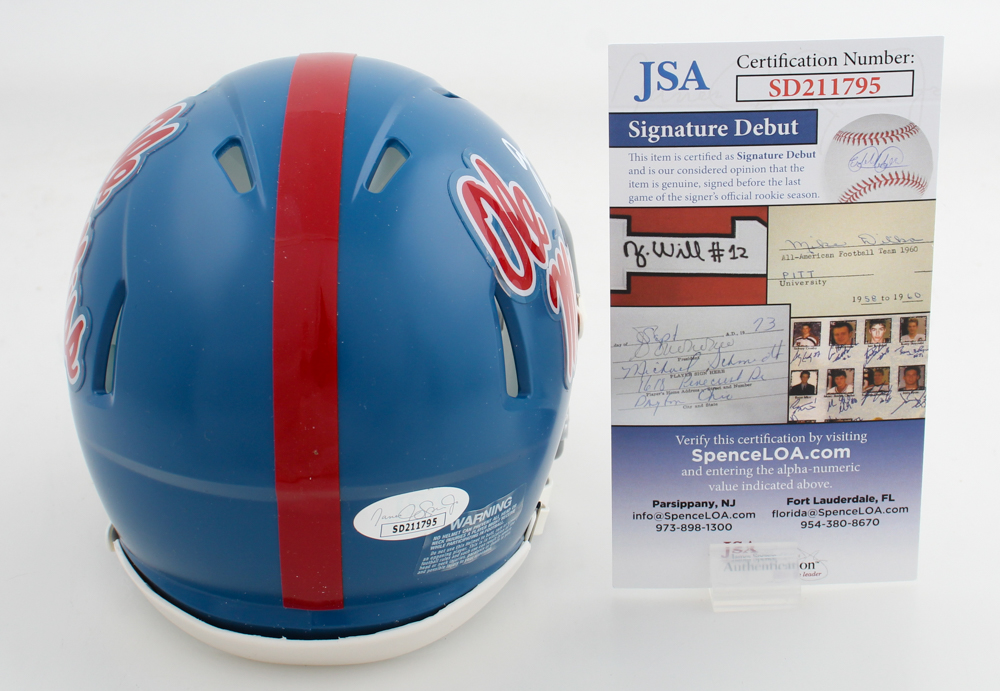 Jonathan Mingo Signed Ole Miss Rebels Speed Mini Helmet (JSA) at PristineAuction.com Jonathan Mingo Signed Ole Miss Rebels Speed Mini Helmet (JSA) at PristineAuction.com