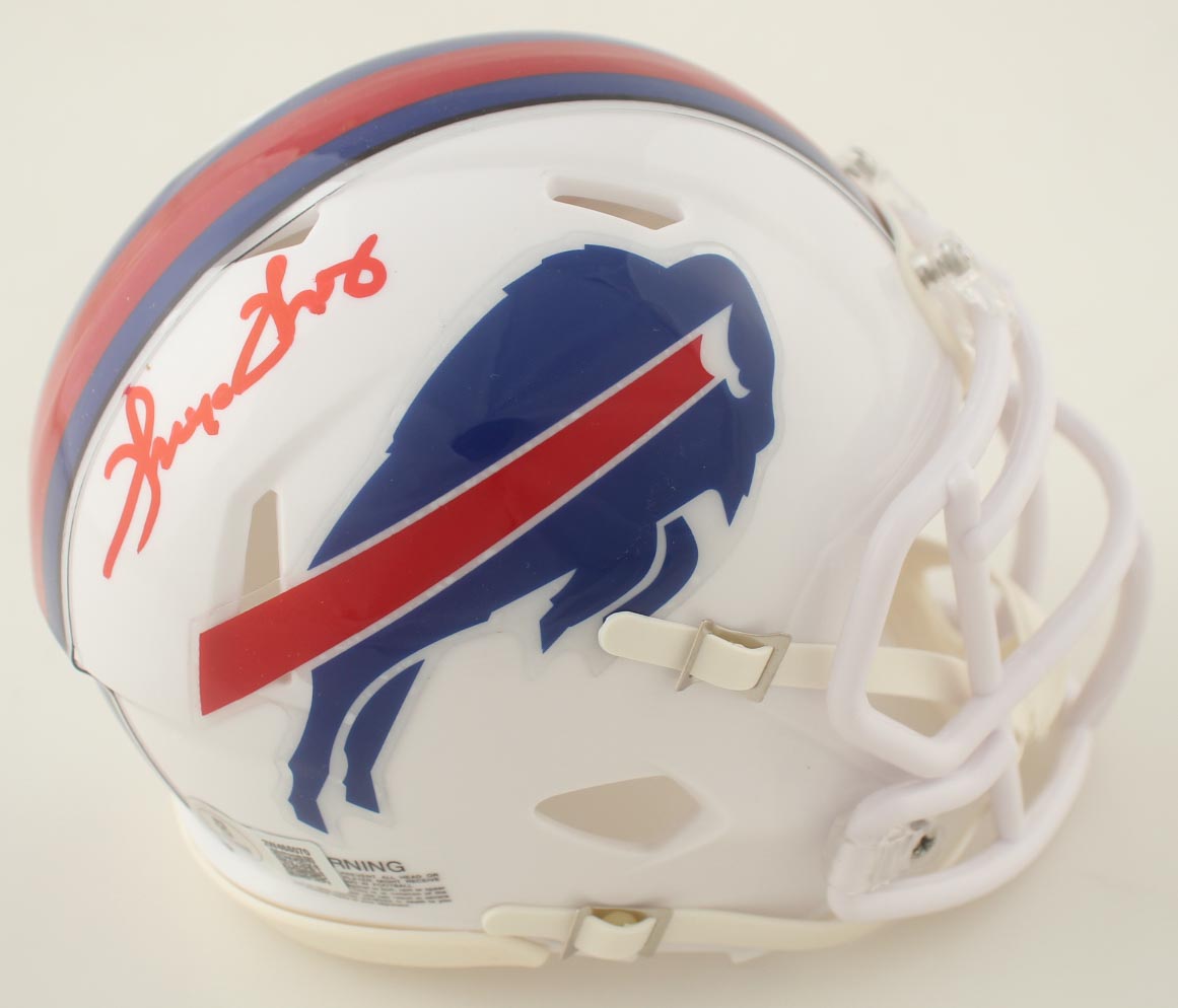 Thurman Thomas Signed Bills Speed Mini Helmet (Beckett) at PristineAuction.com Thurman Thomas Signed Bills Speed Mini Helmet (Beckett) at PristineAuction.com