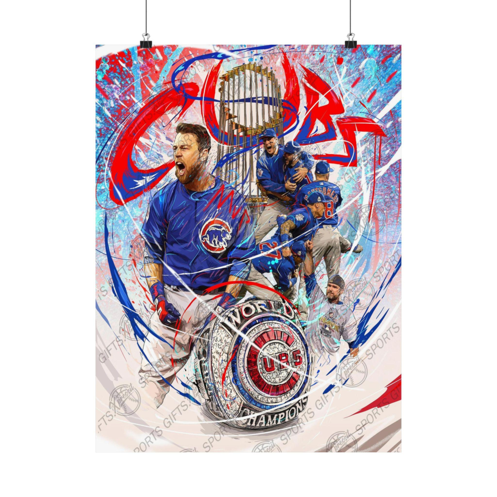 World Series Champions Cubs 36x24 Poster | Pristine Auction