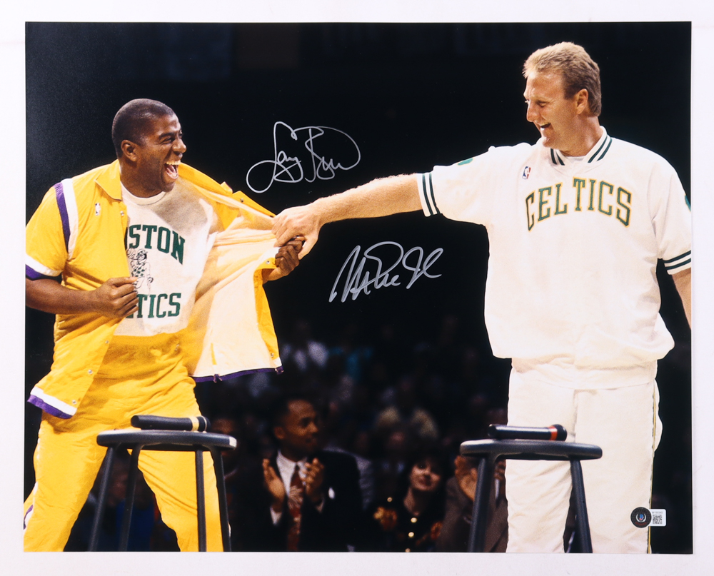 Magic Johnson & Larry Bird Signed 16x20 Photo (Beckett) at PristineAuction.com Magic Johnson & Larry Bird Signed 16x20 Photo (Beckett) at PristineAuction.com