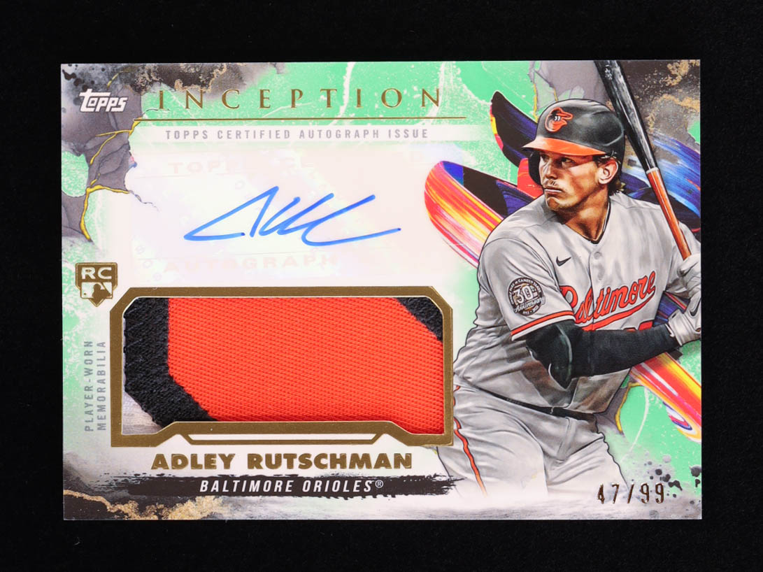 Adley Rutschman 2023 Bowman Inception Autograph Patch Green #IAPARU RC ...