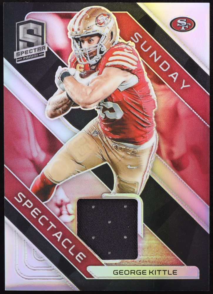 George Kittle 2023 Panini Spectra Sunday Spectacle Materials Silver #SSGKI #22/99 at PristineAuction.com George Kittle 2023 Panini Spectra Sunday Spectacle Materials Silver #SSGKI #22/99 at PristineAuction.com