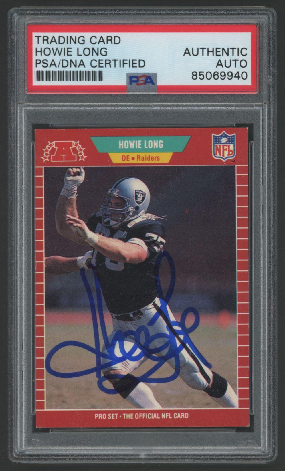 Howie Long Signed 1989 Pro Set #186 (PSA) at PristineAuction.com Howie Long Signed 1989 Pro Set #186 (PSA) at PristineAuction.com