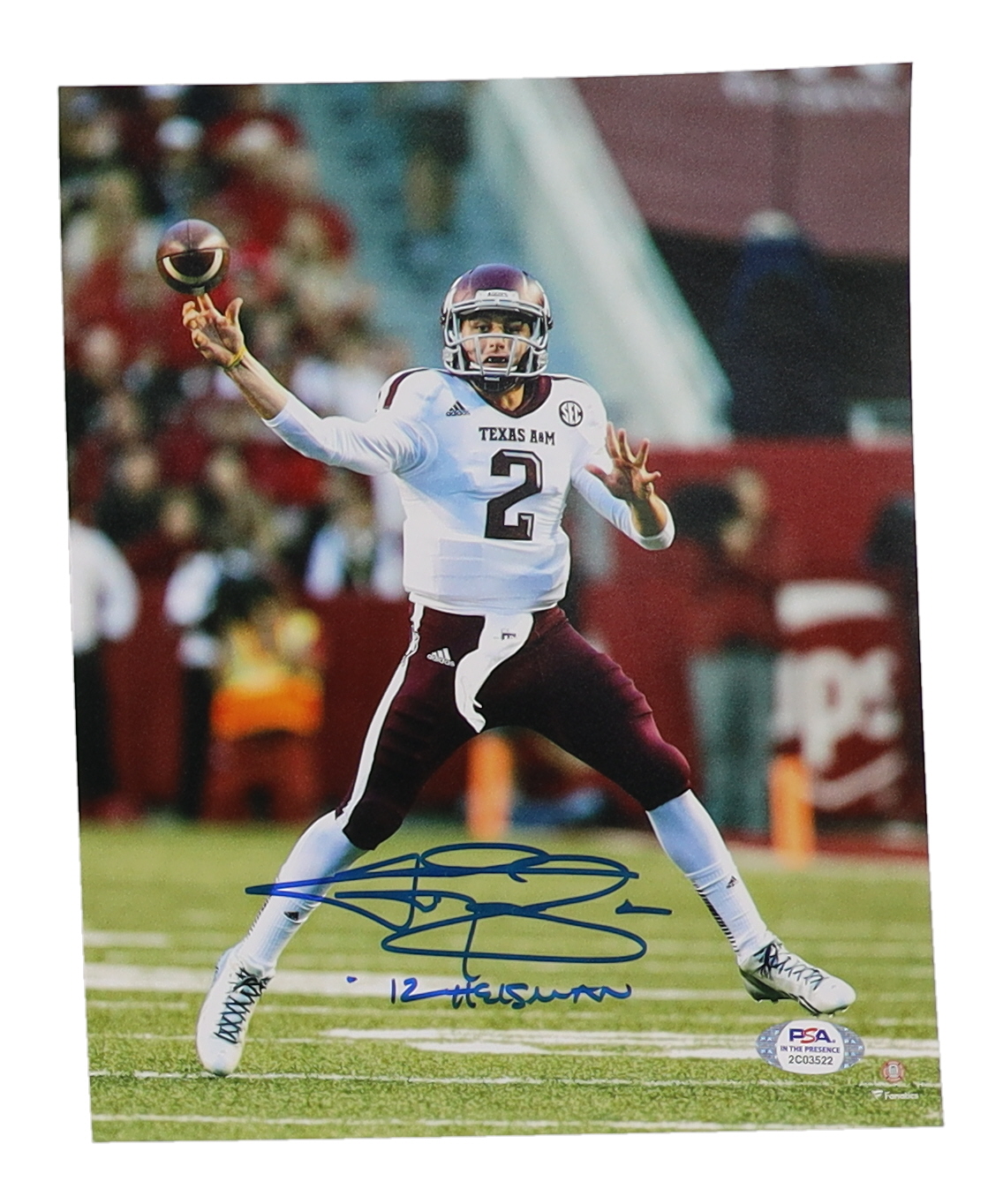 Johnny Manziel Signed Texas A&M Aggies 8x10 Photo Inscribed "'12 Heisman" (PSA) at PristineAuction.com Johnny Manziel Signed Texas A&M Aggies 8x10 Photo Inscribed "'12 Heisman" (PSA) at PristineAuction.com