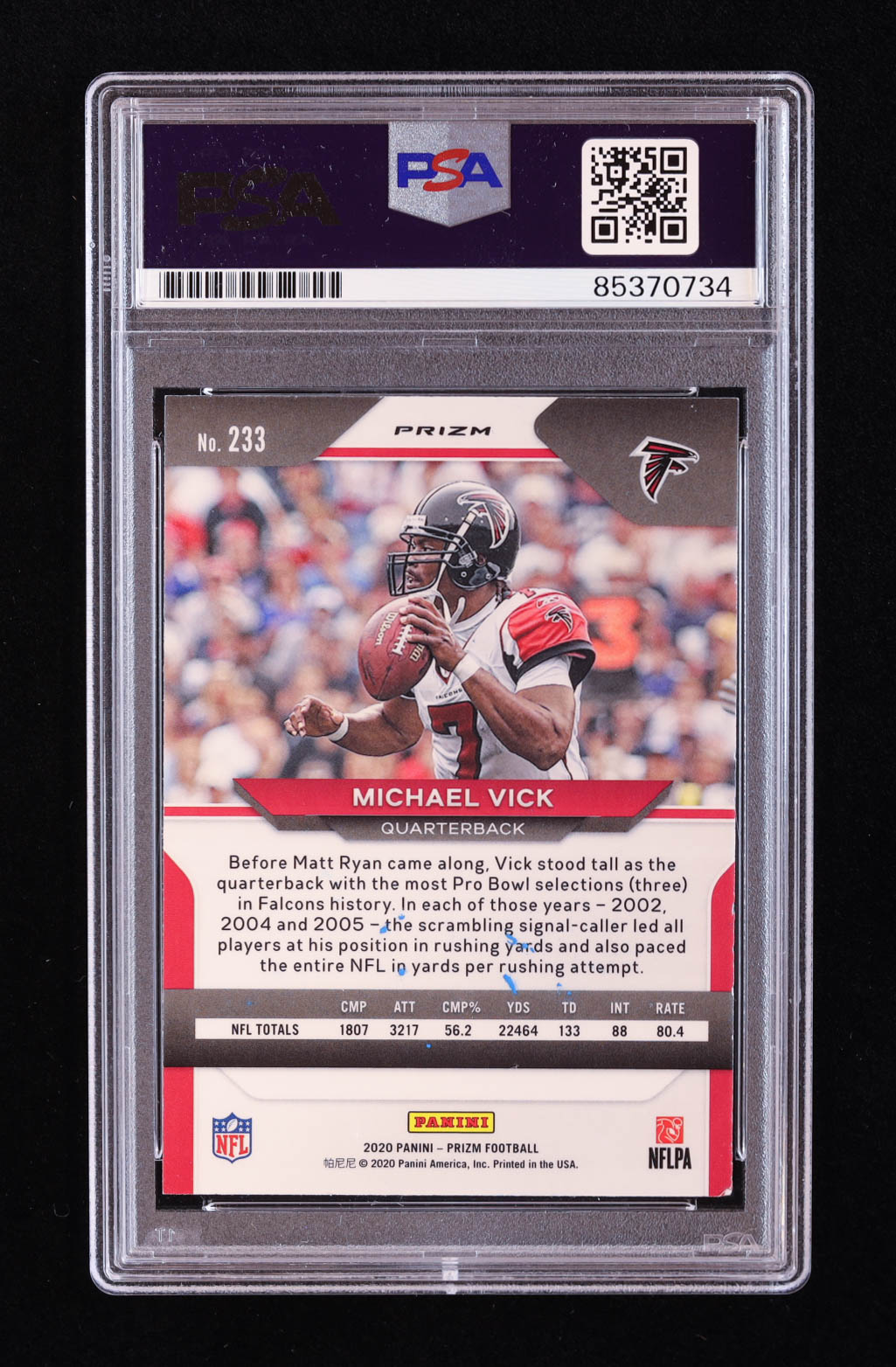 Michael Vick Signed 2020 Panini Prizm Prizms Green #233 (PSA) at PristineAuction.com Michael Vick Signed 2020 Panini Prizm Prizms Green #233 (PSA) at PristineAuction.com
