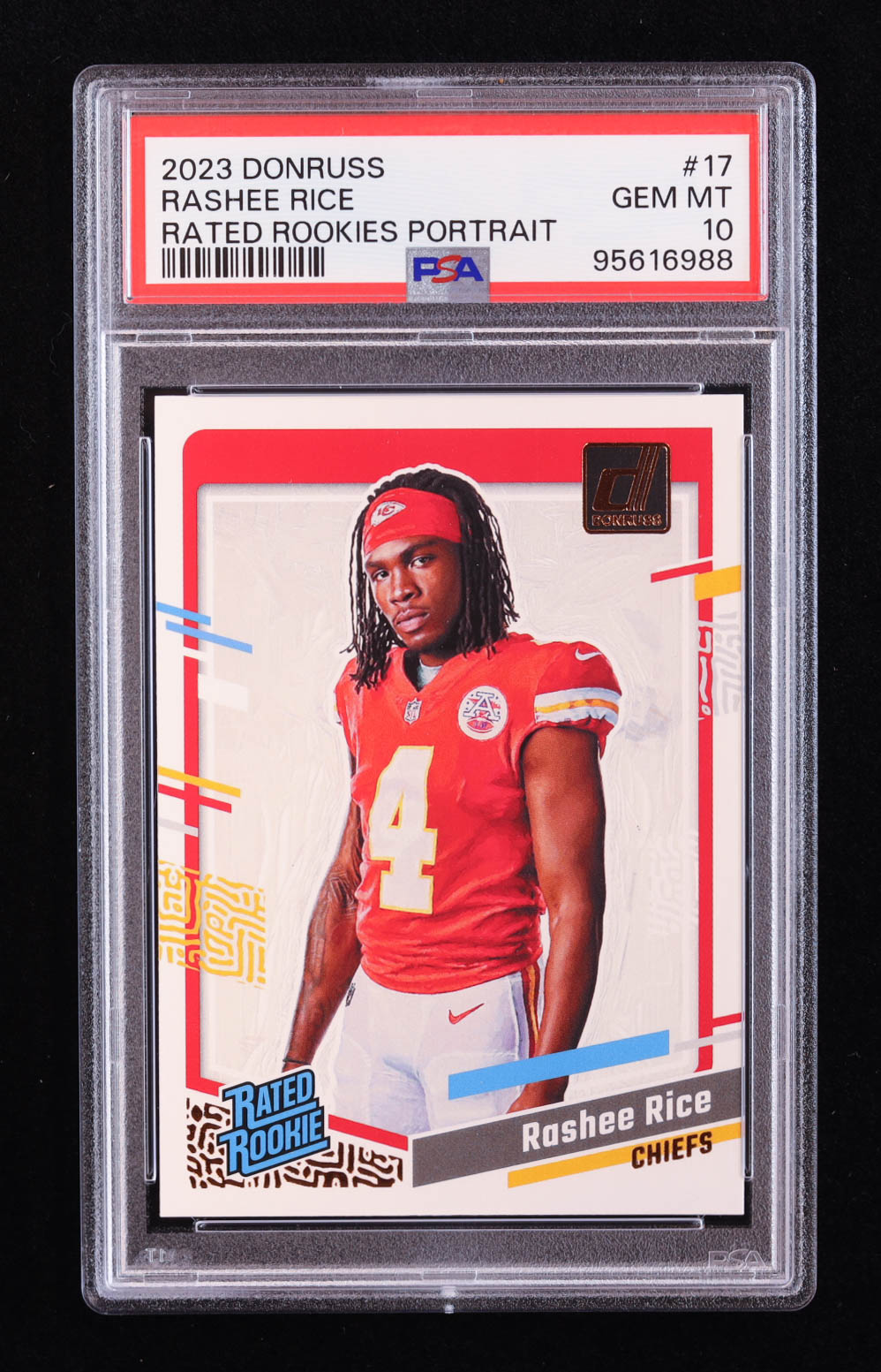 Rashee Rice 2023 Donruss Rated Rookies Portrait #17 RC (PSA 10) at PristineAuction.com Rashee Rice 2023 Donruss Rated Rookies Portrait #17 RC (PSA 10) at PristineAuction.com