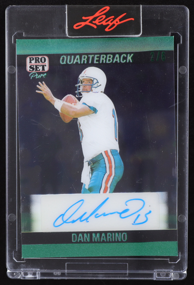 Dan Marino 2023 Pro Set Pure Autographs Clear Green #90DM1 #2/6 at PristineAuction.com Dan Marino 2023 Pro Set Pure Autographs Clear Green #90DM1 #2/6 at PristineAuction.com