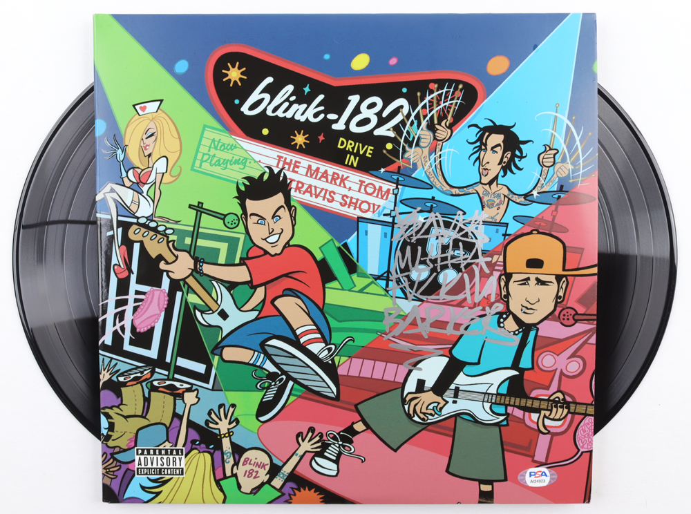 Travis "Mutha F****n" Barker Signed Blink 182 "The Mark, Tom, and Travis Show" Vinyl Record Album (PSA) at PristineAuction.com Travis "Mutha F****n" Barker Signed Blink 182 "The Mark, Tom, and Travis Show" Vinyl Record Album (PSA) at PristineAuction.com