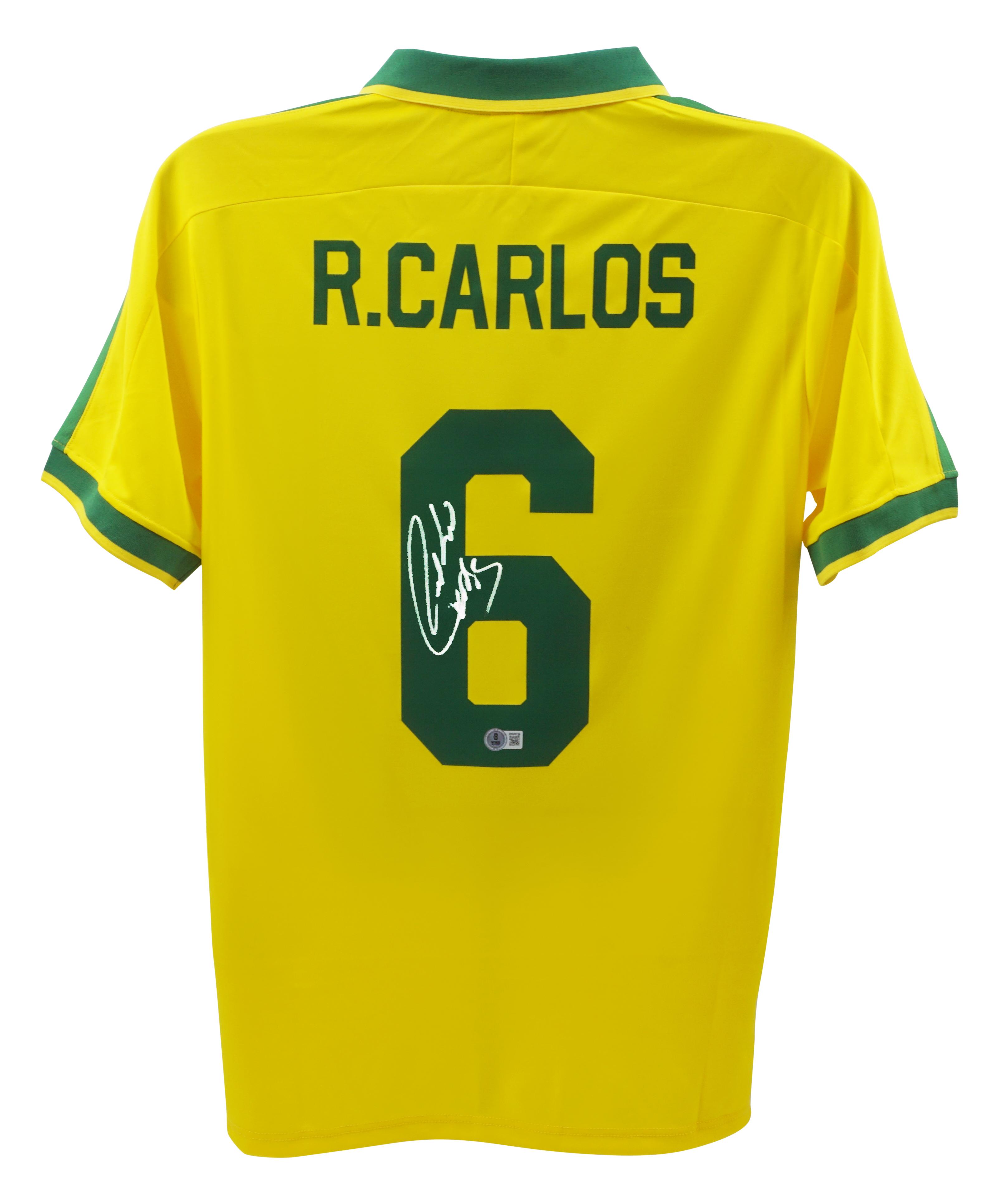 Roberto Carlos Signed Brazil Jersey (Beckett) at PristineAuction.com Roberto Carlos Signed Brazil Jersey (Beckett) at PristineAuction.com