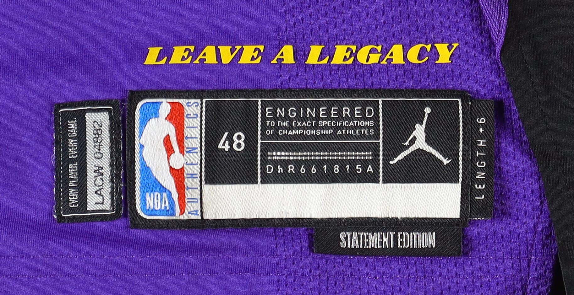 LeBron James Lakers 2022-23 Game-Issued Statement Edition Jersey with Evidence of Light Wear (Grey Flannel LOA) at PristineAuction.com LeBron James Lakers 2022-23 Game-Issued Statement Edition Jersey with Evidence of Light Wear (Grey Flannel LOA) at PristineAuction.com