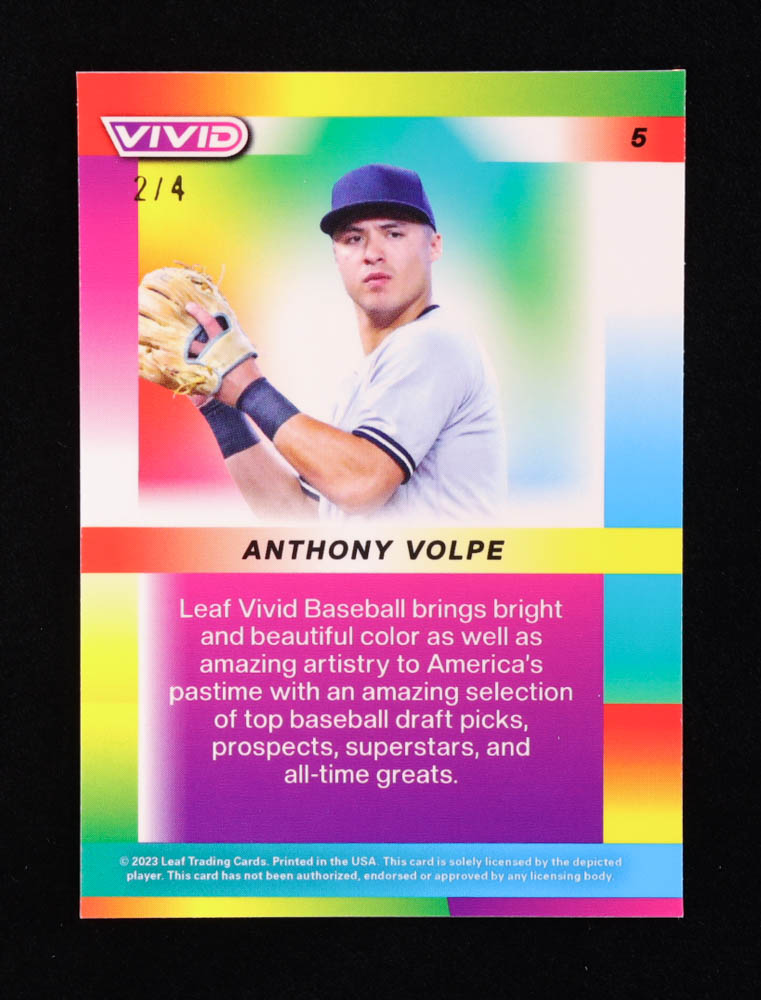 Anthony Volpe 2023 Leaf Vivid Crystal Green #5 RC #2/4 at PristineAuction.com Anthony Volpe 2023 Leaf Vivid Crystal Green #5 RC #2/4 at PristineAuction.com