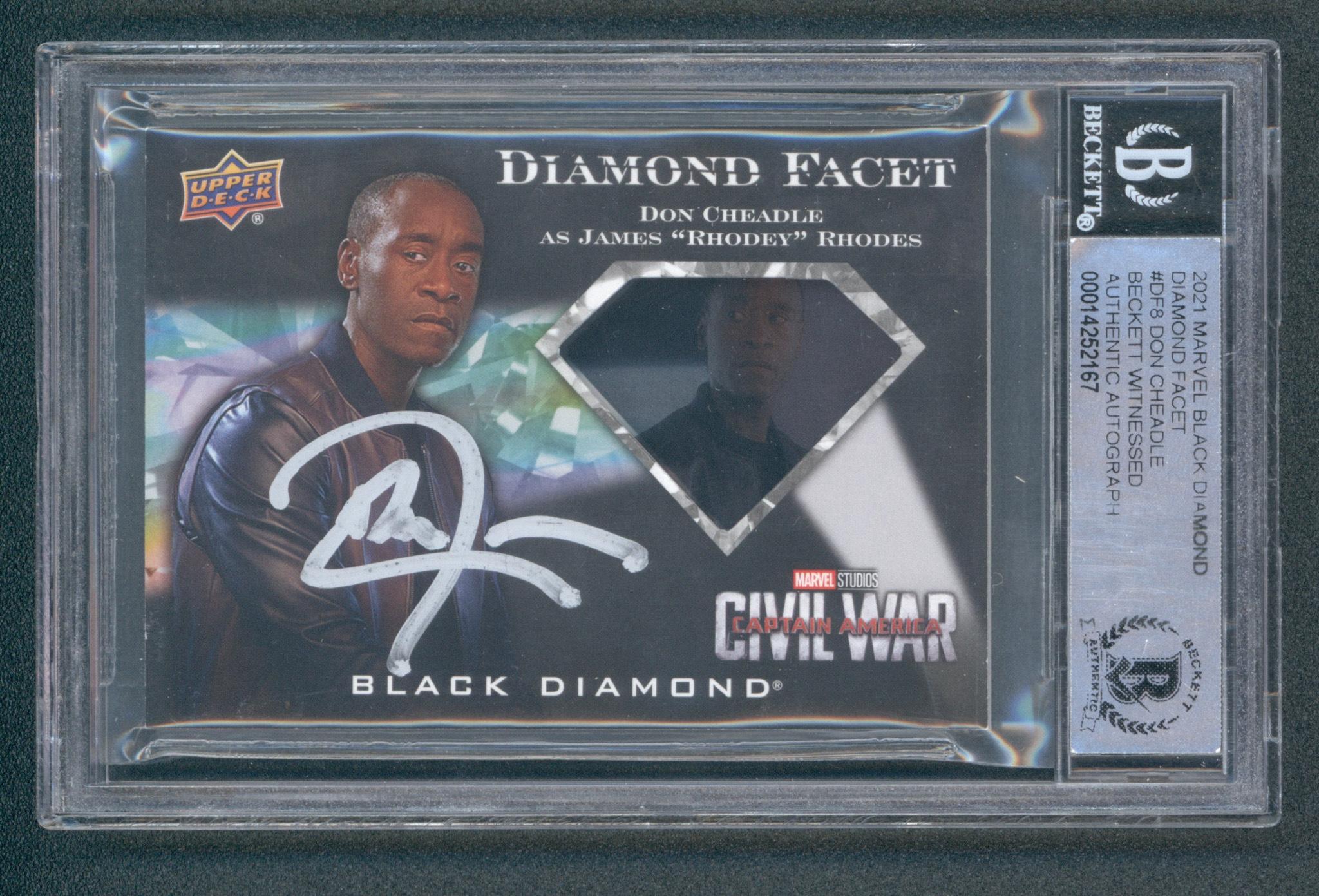 Don Cheadle Signed 2021 Marvel Black Diamond Diamond Facet #DF8 (BGS) at PristineAuction.com Don Cheadle Signed 2021 Marvel Black Diamond Diamond Facet #DF8 (BGS) at PristineAuction.com