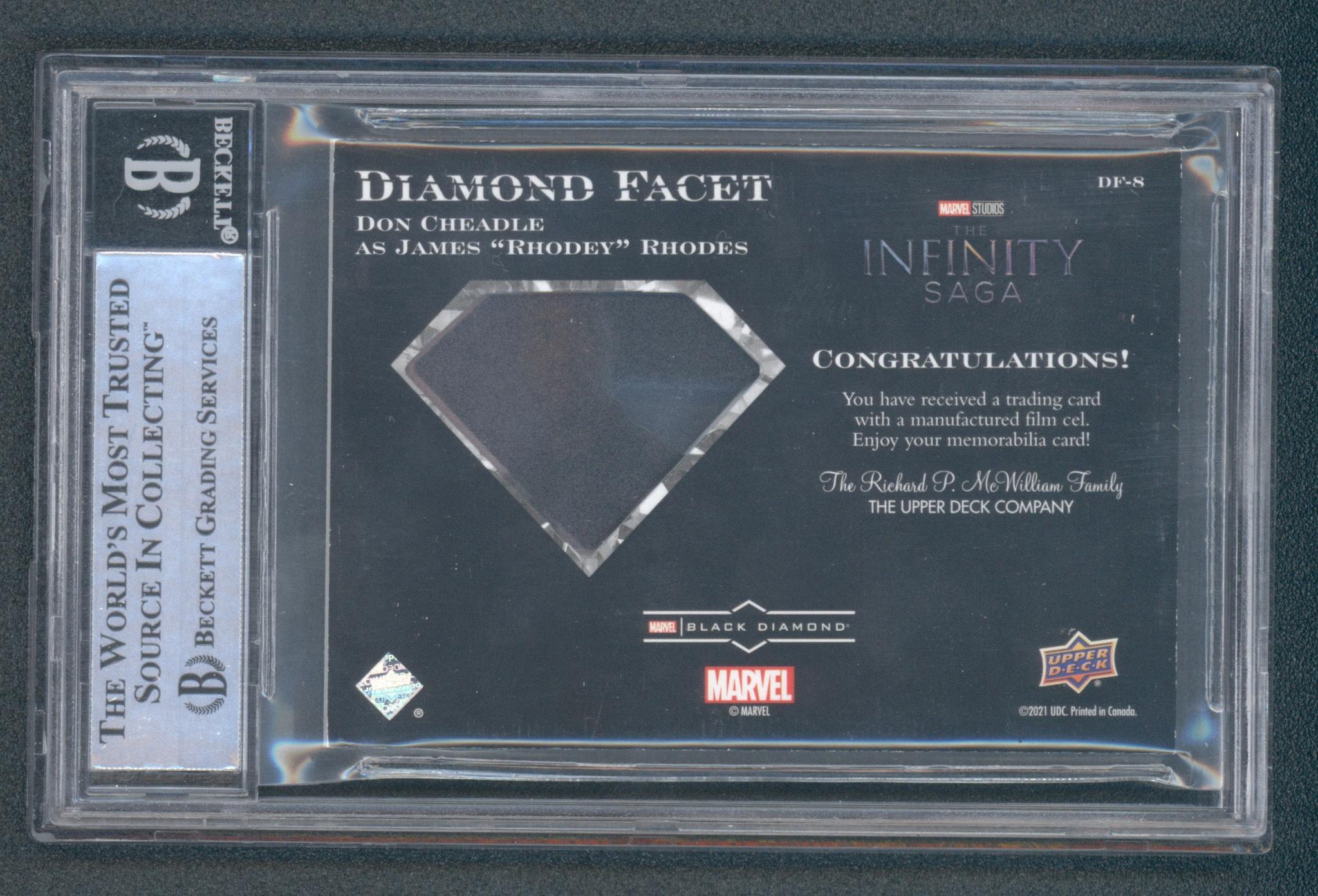 Don Cheadle Signed 2021 Marvel Black Diamond Diamond Facet #DF8 (BGS) at PristineAuction.com Don Cheadle Signed 2021 Marvel Black Diamond Diamond Facet #DF8 (BGS) at PristineAuction.com