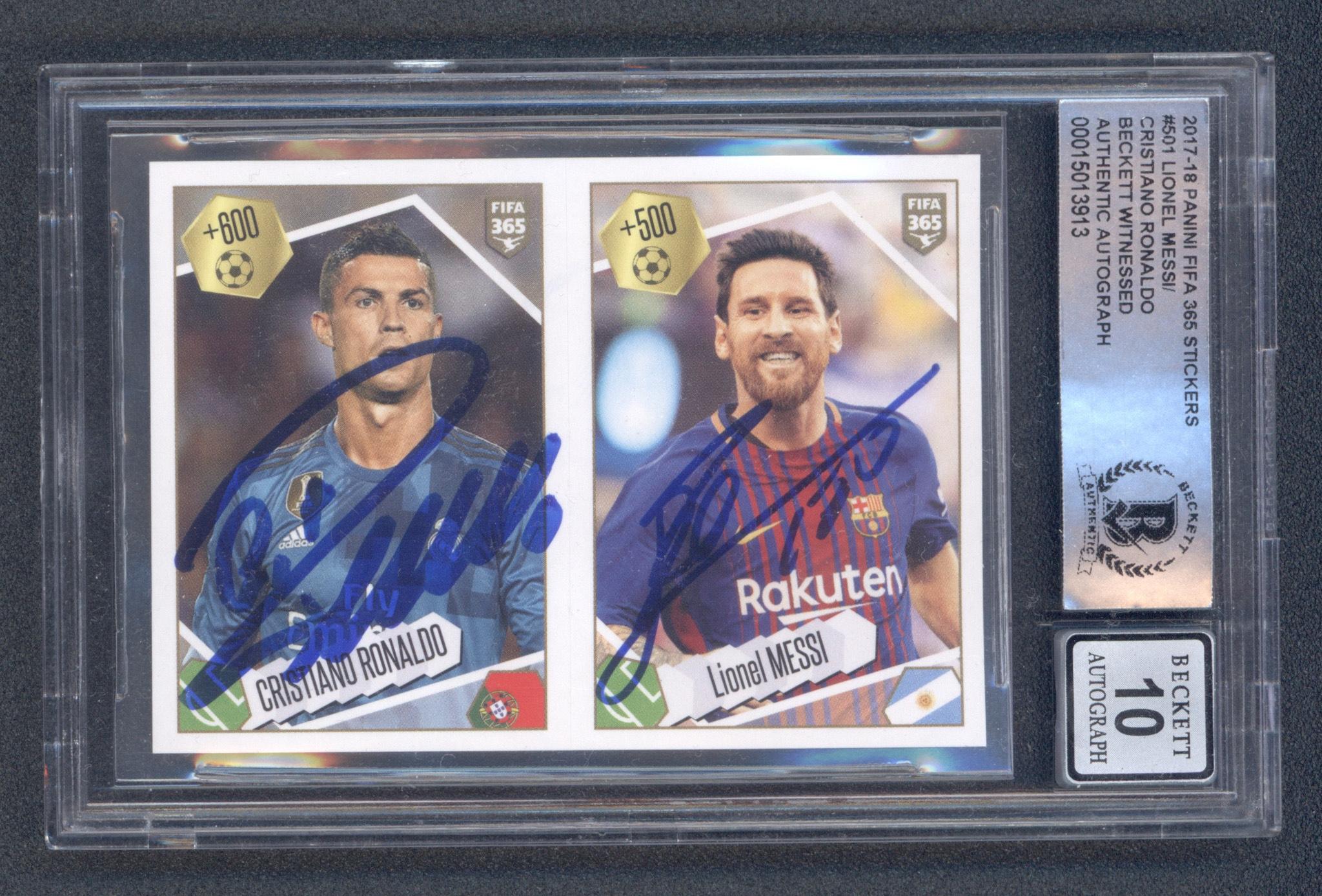 Lionel Messi & Cristiano Ronaldo Signed 2017-18 Panini FIFA