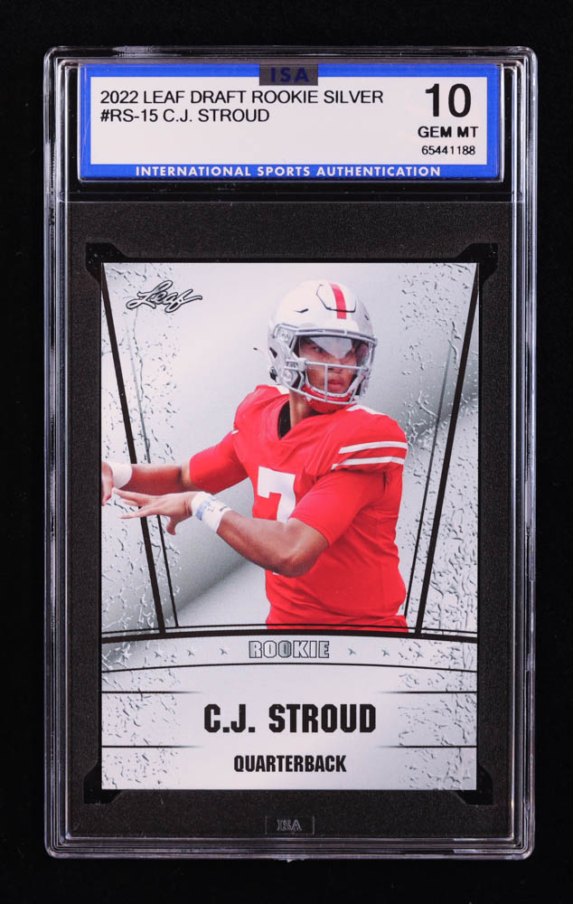 CJ Stroud 2022 Leaf Special Release Rookie Silver #RS15 RC (ISA 10) at PristineAuction.com CJ Stroud 2022 Leaf Special Release Rookie Silver #RS15 RC (ISA 10) at PristineAuction.com