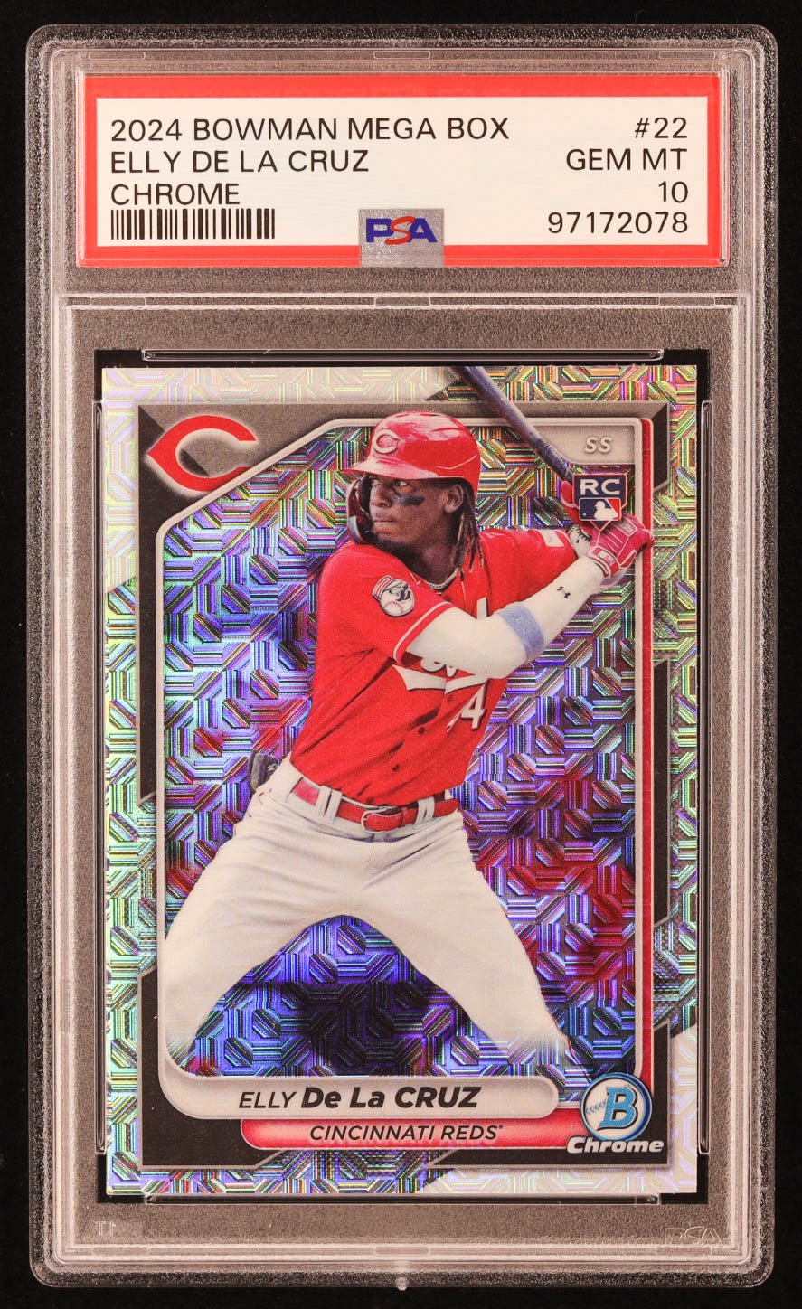 Elly De La Cruz 2024 Bowman Chrome Bowman Mega Box #22 RC (PSA 10) at PristineAuction.com Elly De La Cruz 2024 Bowman Chrome Bowman Mega Box #22 RC (PSA 10) at PristineAuction.com