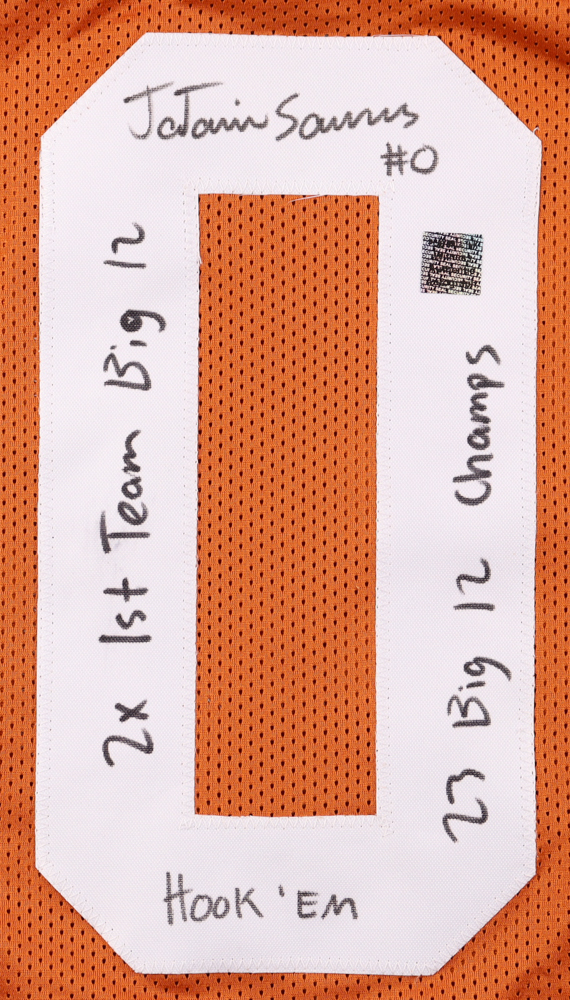 Ja'Tavion Sanders Signed Jersey With Multiple Inscriptions (Playball Ink) at PristineAuction.com Ja'Tavion Sanders Signed Jersey With Multiple Inscriptions (Playball Ink) at PristineAuction.com