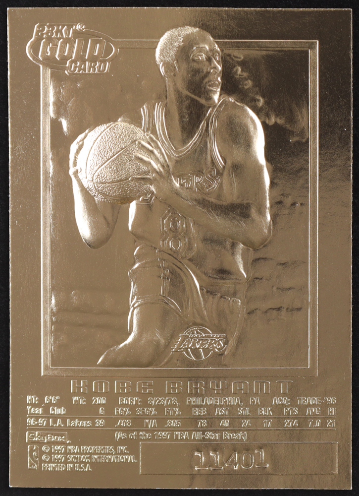 Kobe Bryant 1996-97 Skybox EX-2000 Black 23Kt Gold RC at PristineAuction.com Kobe Bryant 1996-97 Skybox EX-2000 Black 23Kt Gold RC at PristineAuction.com