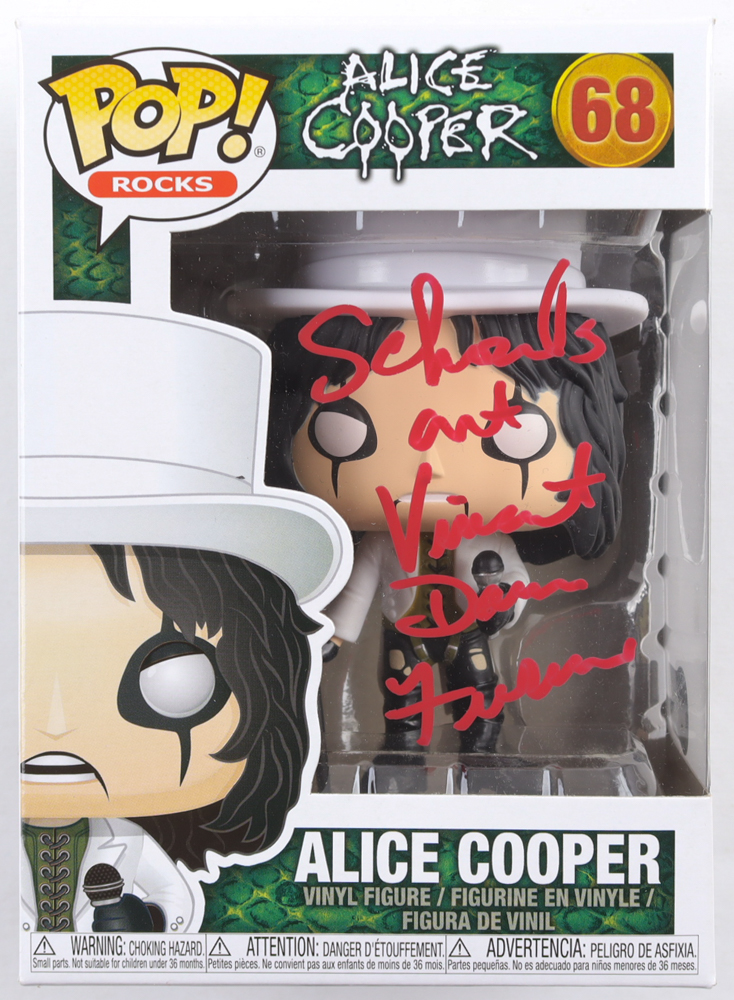 Alice Cooper Signed "Alice Cooper" #68 Funko Pop! Vinyl Figure Inscribed "Schools Out" (Beckett) at PristineAuction.com Alice Cooper Signed "Alice Cooper" #68 Funko Pop! Vinyl Figure Inscribed "Schools Out" (Beckett) at PristineAuction.com