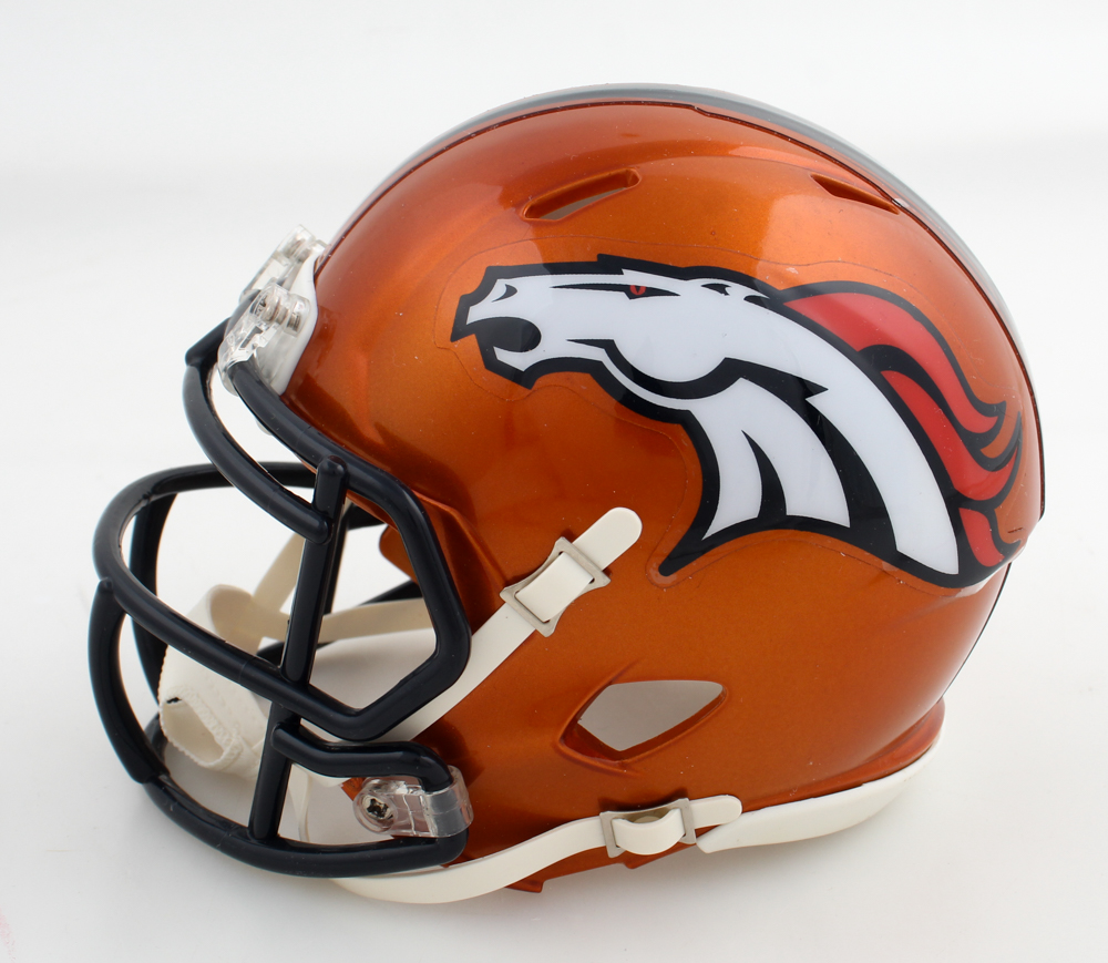 Tim Patrick Signed Broncos Flash Alternate Speed Mini Helmet (JSA) at PristineAuction.com Tim Patrick Signed Broncos Flash Alternate Speed Mini Helmet (JSA) at PristineAuction.com