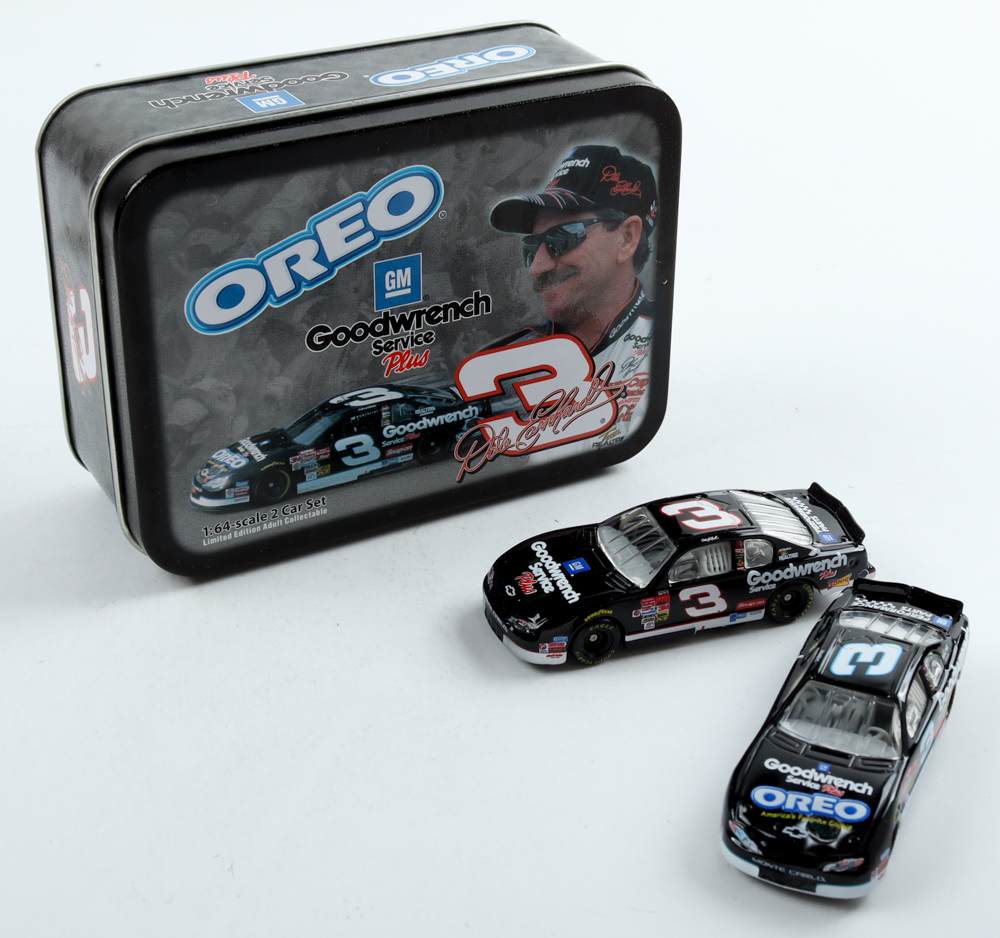 Dale Earnhardt 2001 LE NASCAR #3 Goodwrench / Oreo Monte Carlo - 1:64 Die-cast Two Car Set at PristineAuction.com Dale Earnhardt 2001 LE NASCAR #3 Goodwrench / Oreo Monte Carlo - 1:64 Die-cast Two Car Set at PristineAuction.com