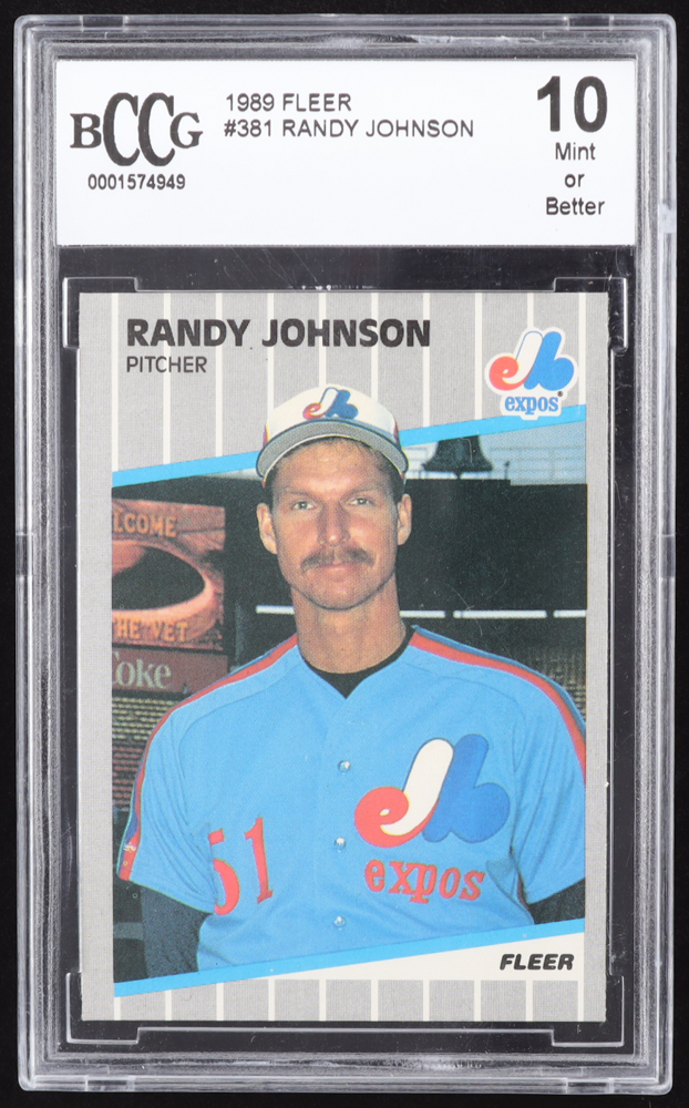 Randy Johnson 1989 Fleer #381 RC (BCCG 10) at PristineAuction.com Randy Johnson 1989 Fleer #381 RC (BCCG 10) at PristineAuction.com