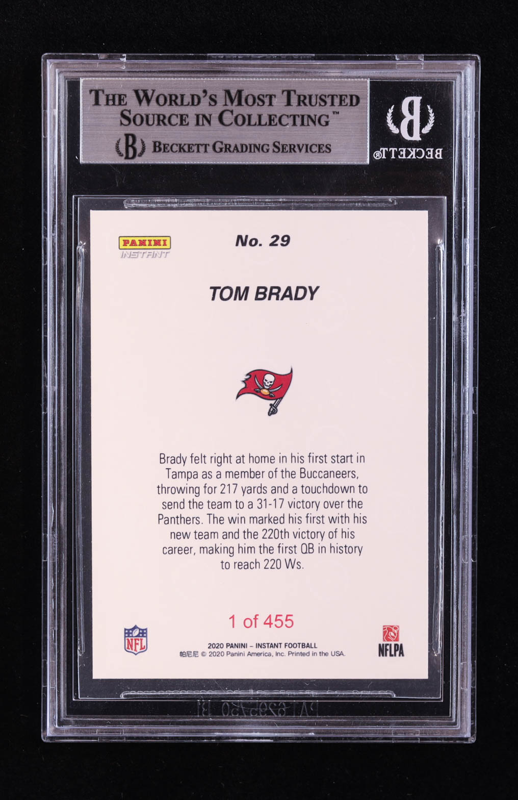 Tom Brady 2020 Panini Instant #29 (BGS 9) at PristineAuction.com Tom Brady 2020 Panini Instant #29 (BGS 9) at PristineAuction.com