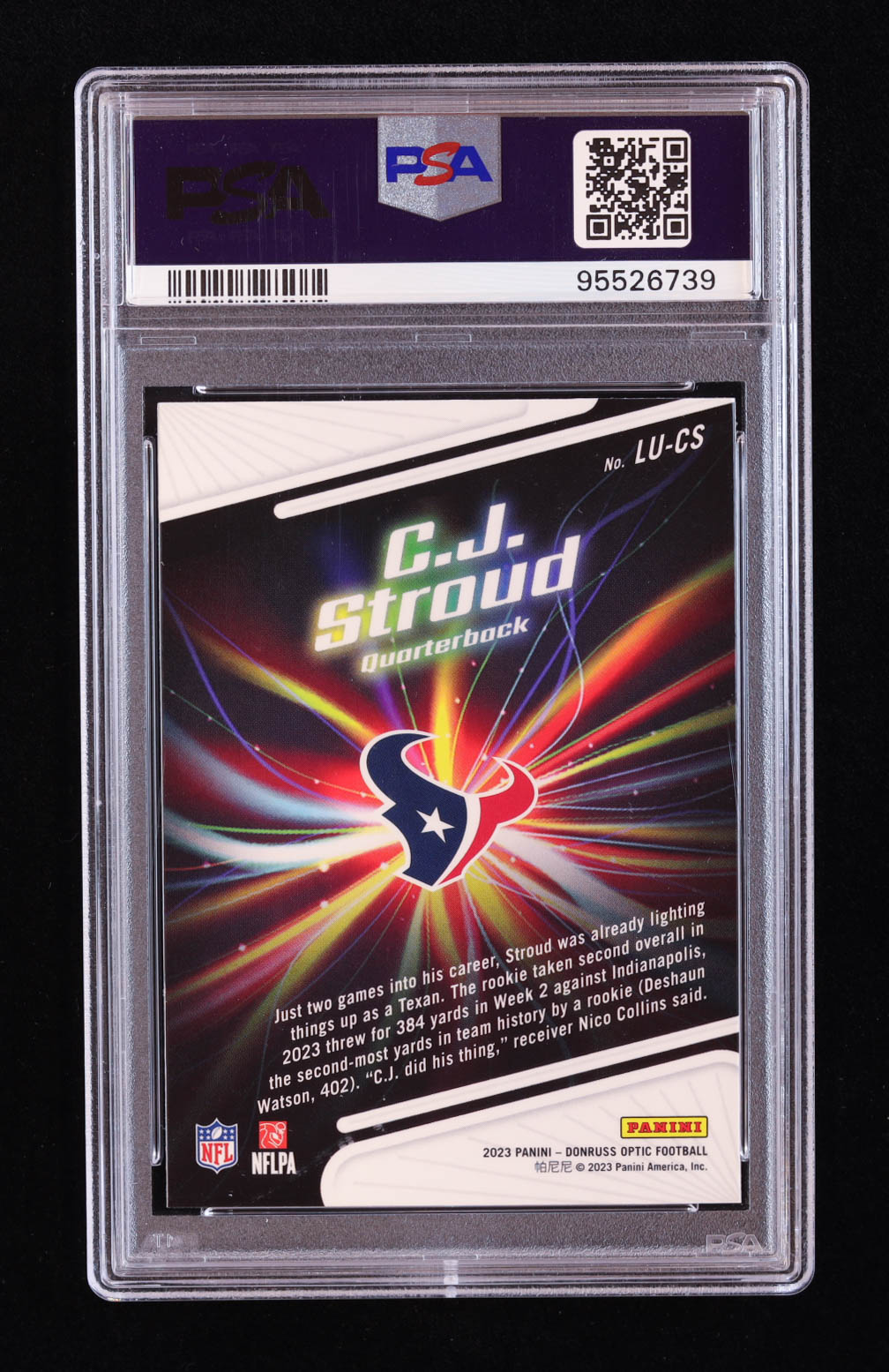 CJ Stroud 2023 Donruss Optic Light It Up #1 RC (PSA 10) at PristineAuction.com CJ Stroud 2023 Donruss Optic Light It Up #1 RC (PSA 10) at PristineAuction.com