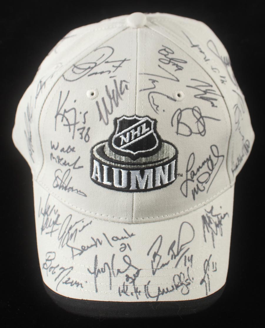NHL "Hockey's Greatest" Alumni Hat Signed by (30) with Lanny McDonald, Bob Probert, Wendel Clark, Todd Harvey (Beckett) at PristineAuction.com NHL "Hockey's Greatest" Alumni Hat Signed by (30) with Lanny McDonald, Bob Probert, Wendel Clark, Todd Harvey (Beckett) at PristineAuction.com