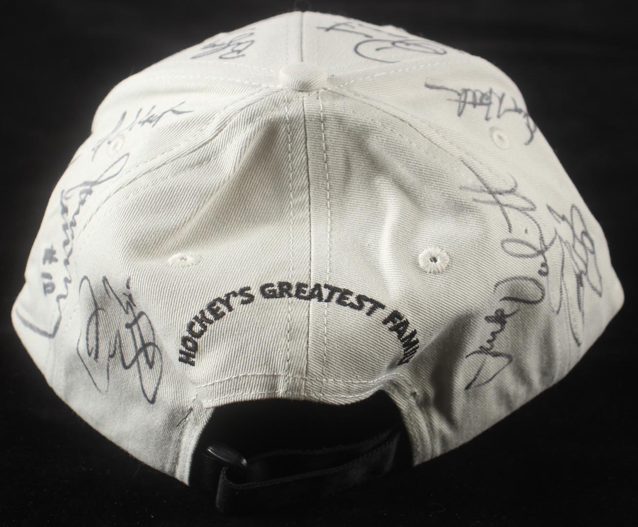 NHL "Hockey's Greatest" Alumni Hat Signed by (30) with Lanny McDonald, Bob Probert, Wendel Clark, Todd Harvey (Beckett) at PristineAuction.com NHL "Hockey's Greatest" Alumni Hat Signed by (30) with Lanny McDonald, Bob Probert, Wendel Clark, Todd Harvey (Beckett) at PristineAuction.com