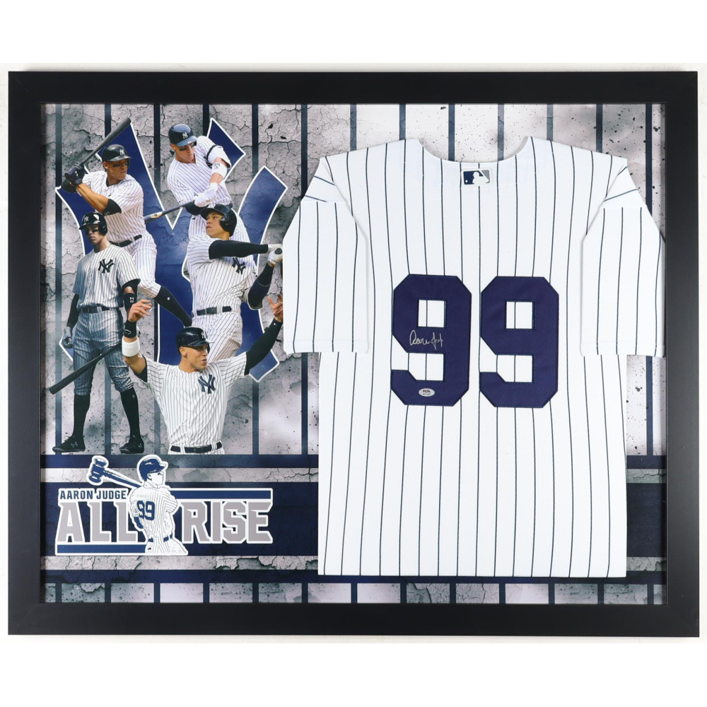 Aaron Judge Signed Yankees Custom Framed Jersey Display (PSA