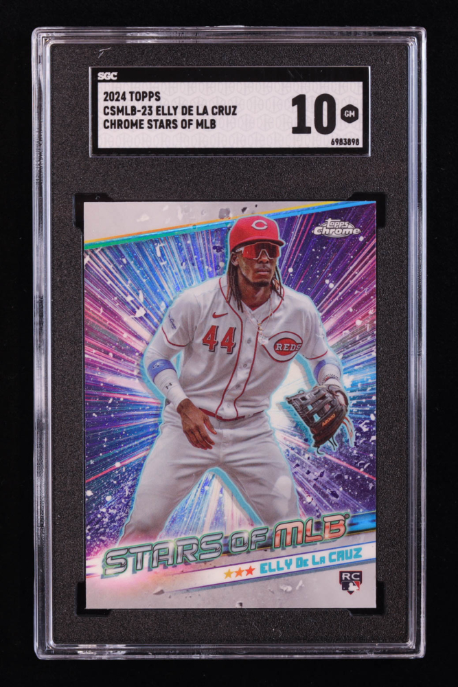 Elly De La Cruz 2024 Topps Stars of MLB Chrome CSMLB23 RC (SGC 10