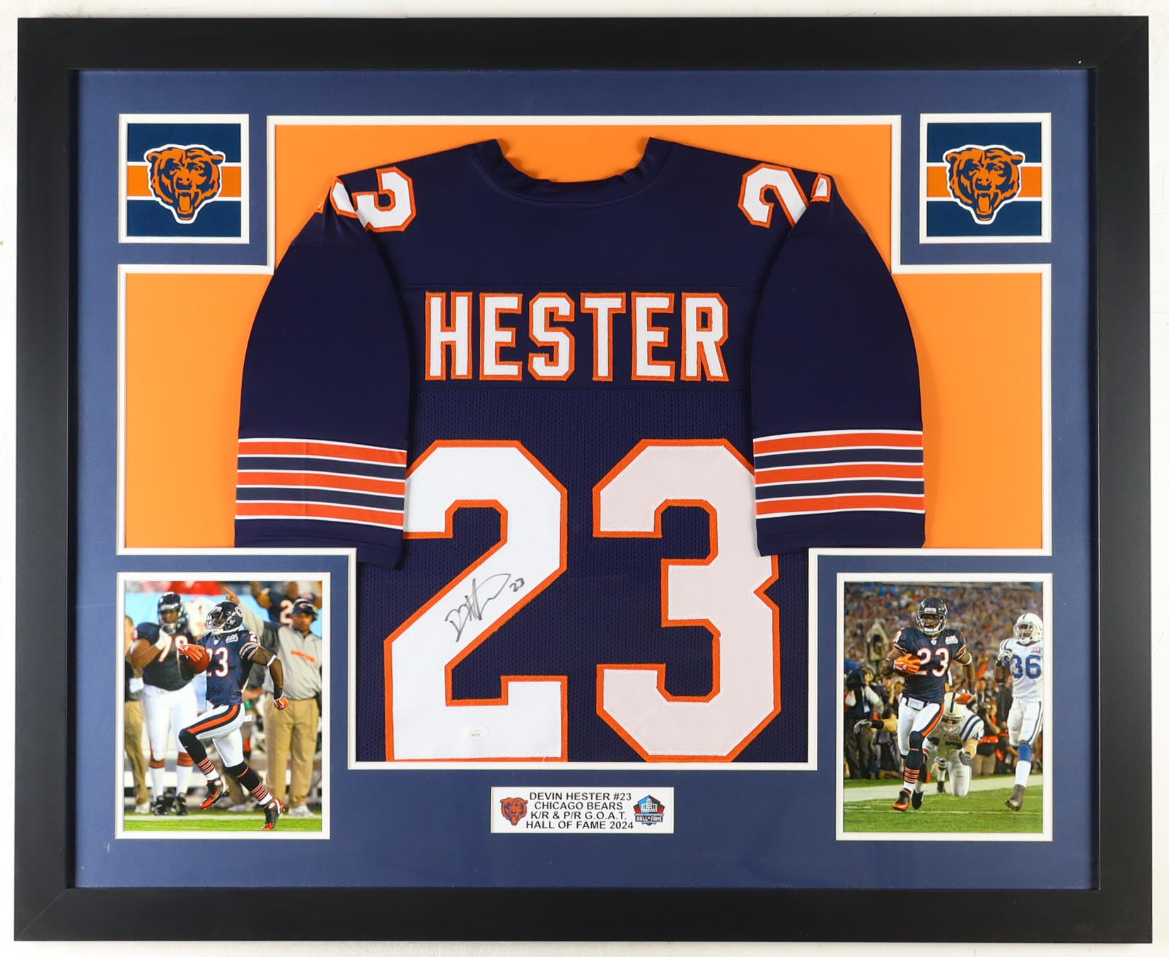 Devin Hester Signed Custom Framed Jersey Display (JSA) at PristineAuction.com Devin Hester Signed Custom Framed Jersey Display (JSA) at PristineAuction.com