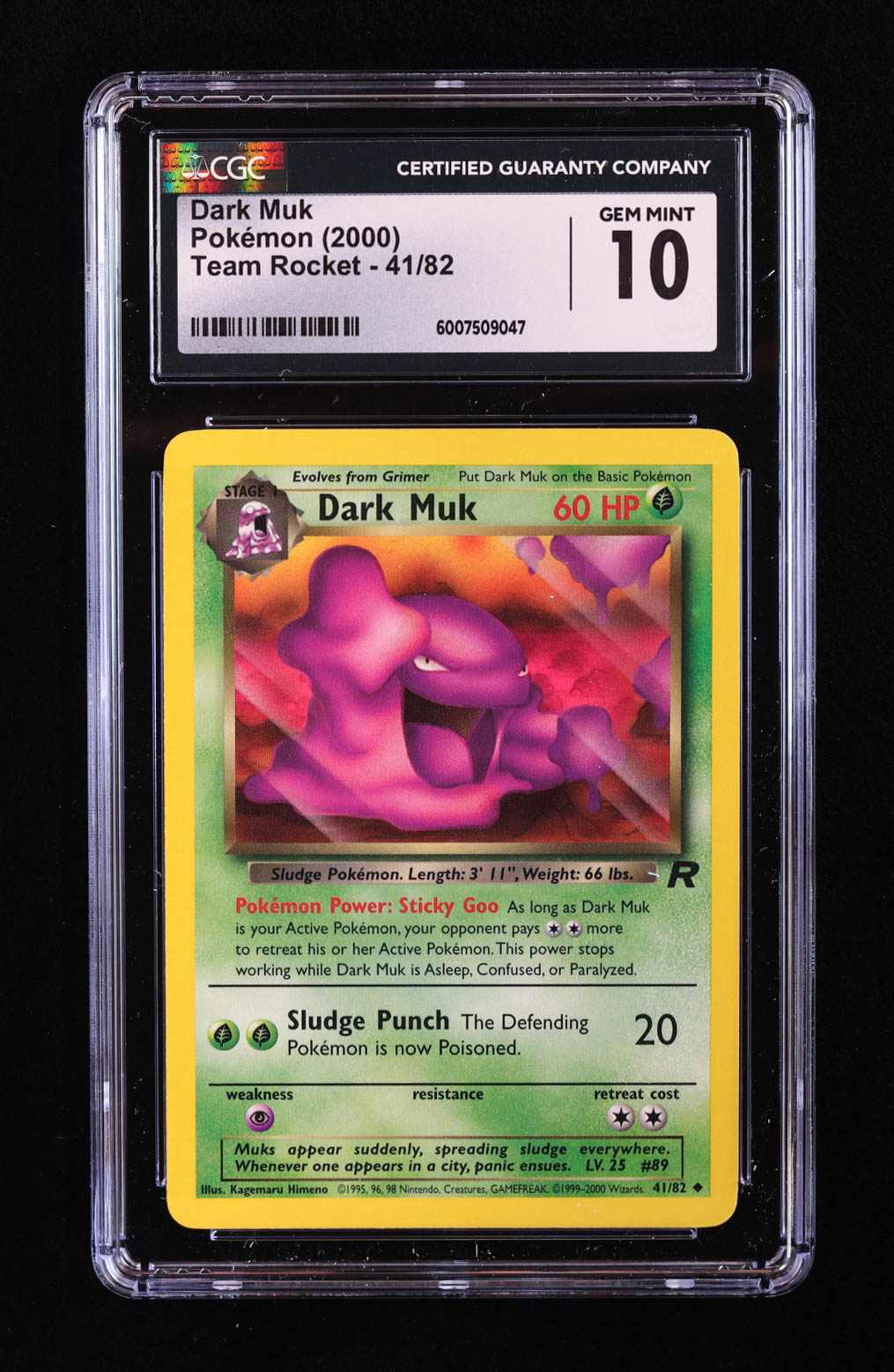 Dark Muk Pokemon 2000 Team Rocket #41 (CGC 10) at PristineAuction.com Dark Muk Pokemon 2000 Team Rocket #41 (CGC 10) at PristineAuction.com