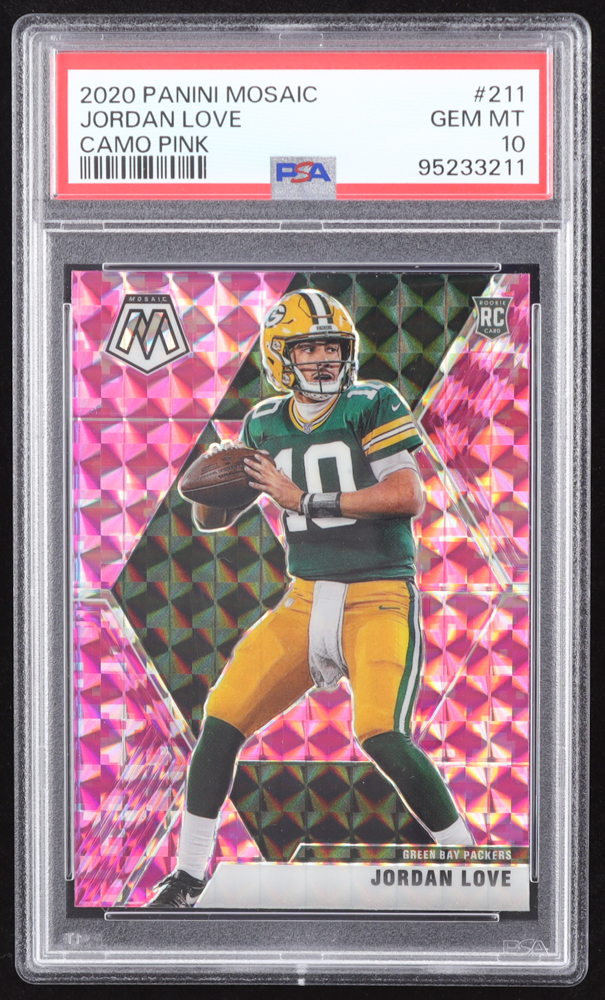 Jordan Love 2020 Panini Mosaic Mosaic Camo Pink #211 RC (PSA 10) at PristineAuction.com Jordan Love 2020 Panini Mosaic Mosaic Camo Pink #211 RC (PSA 10) at PristineAuction.com
